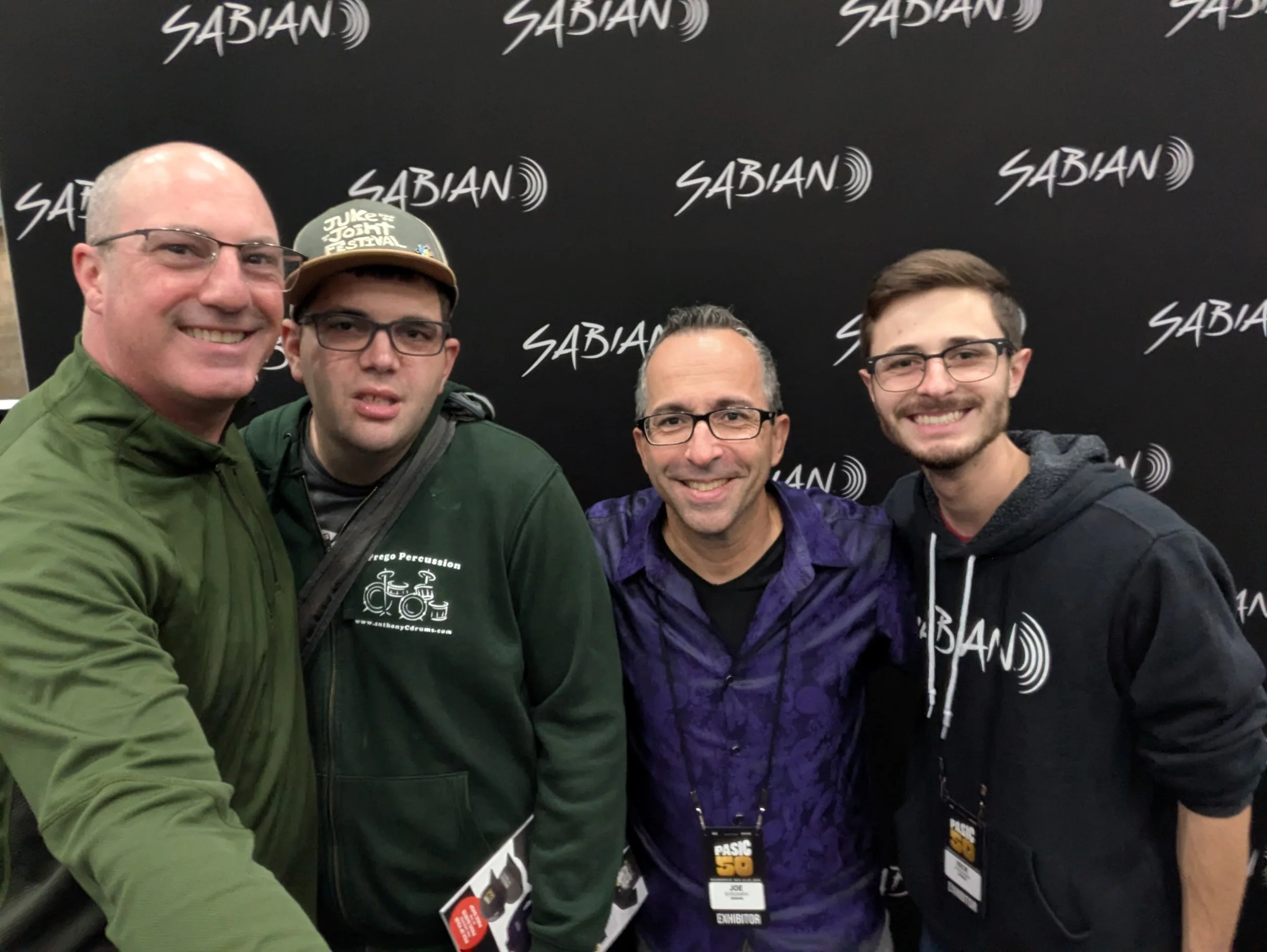Hanging out with Joe Bergamini of Sabian Cymbals and his son Nick!