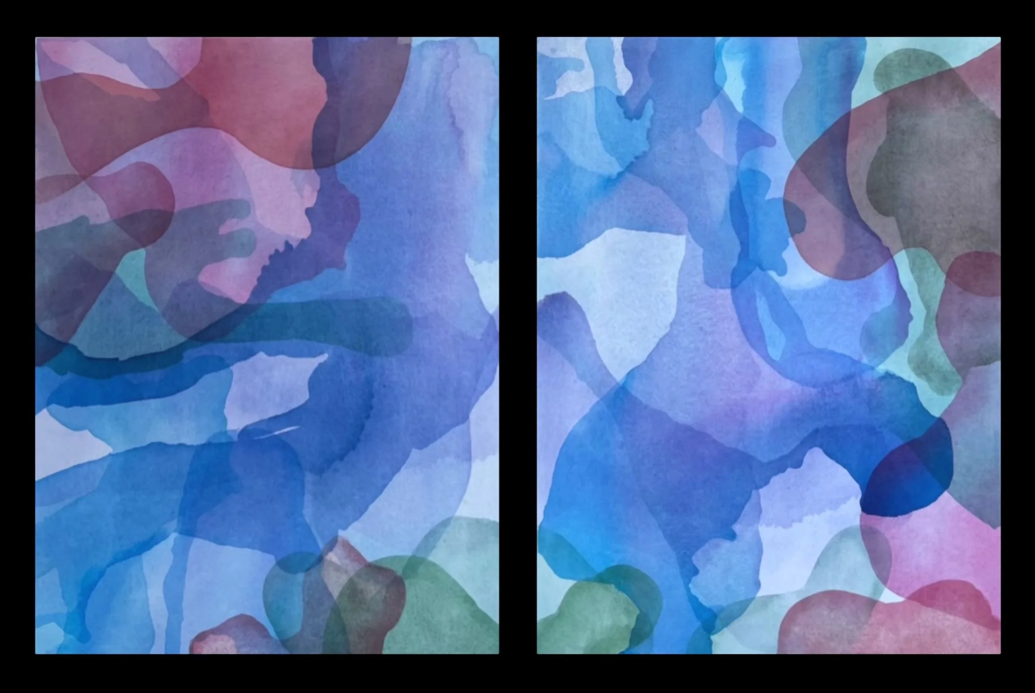 Diptych, Acrylic on canvas,  81.28cm x 121.92cm (32in x 48in),  2025 On Loan: DeCordova (CALP)