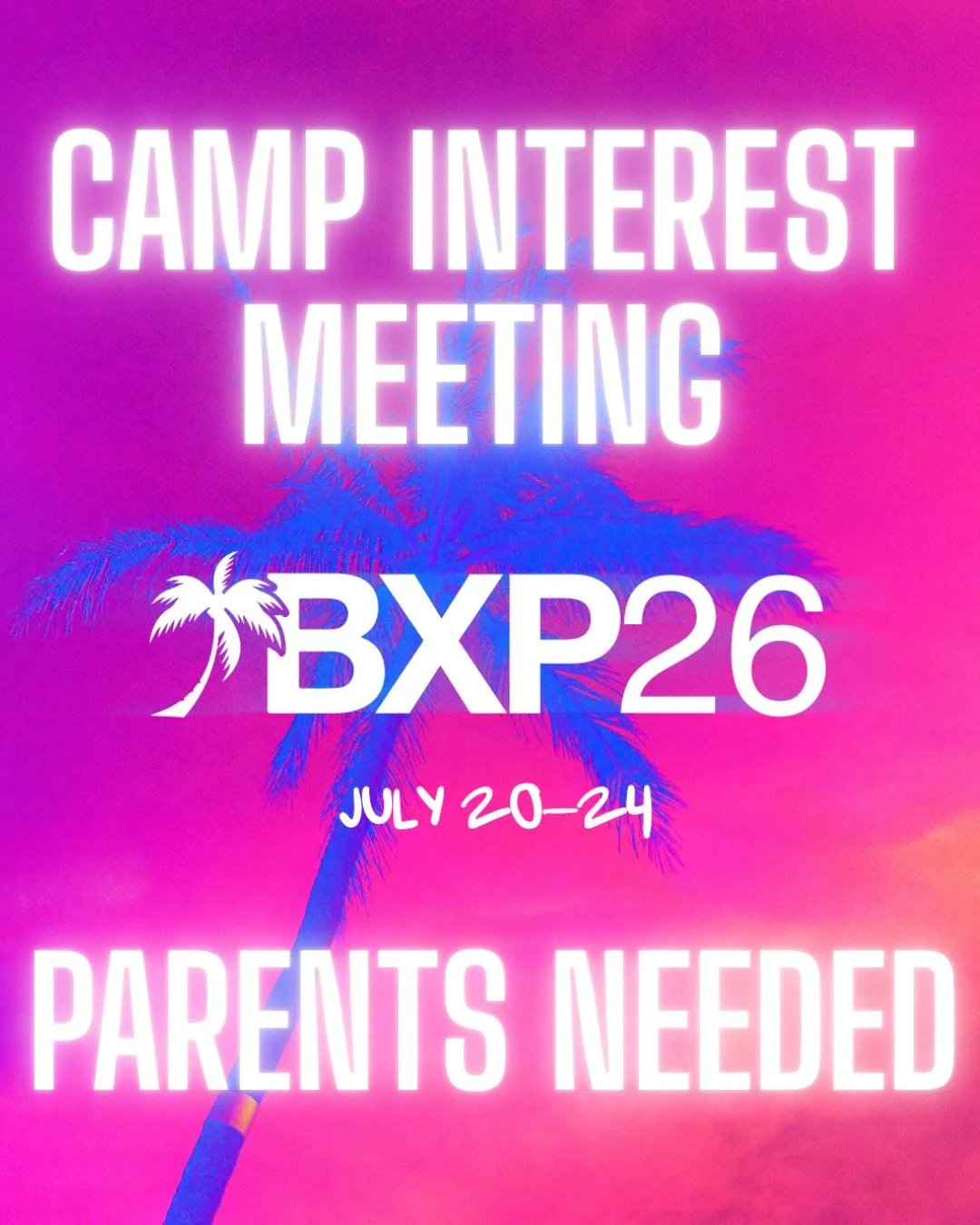 TIME TO SIGN UP FOR CAMP! The greatest experience in any students life is camp each year and now is the time to get registered. 
INTEREST MEETING:
When: 4/8/26 at 6pm
Where: Renovation HQ
What: Opportunity for parents and students to hear about camp 