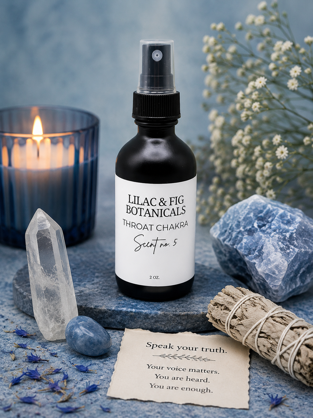 Throat Chakra Spray for Communication | Energy Cleansing Mist | Peppermint Eucalyptus Aromatherapy | Reiki Meditation Gift