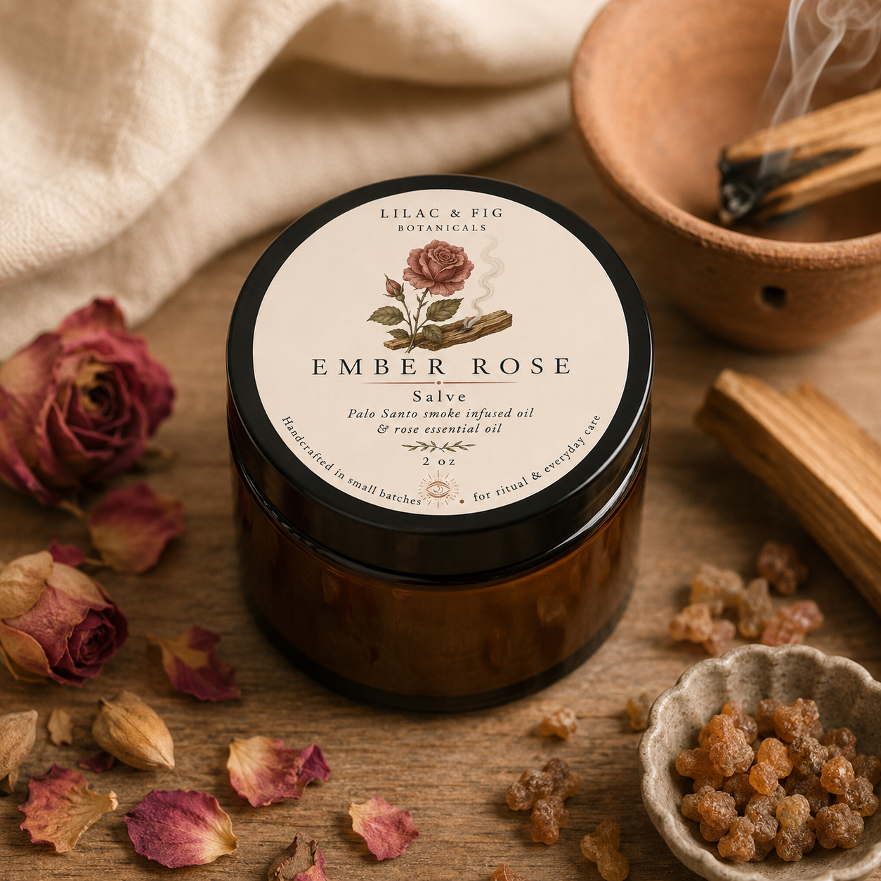 Ember Rose Salve – A Heart-Opening Botanical Salve for Ritual, Renewal & Emotional Ease