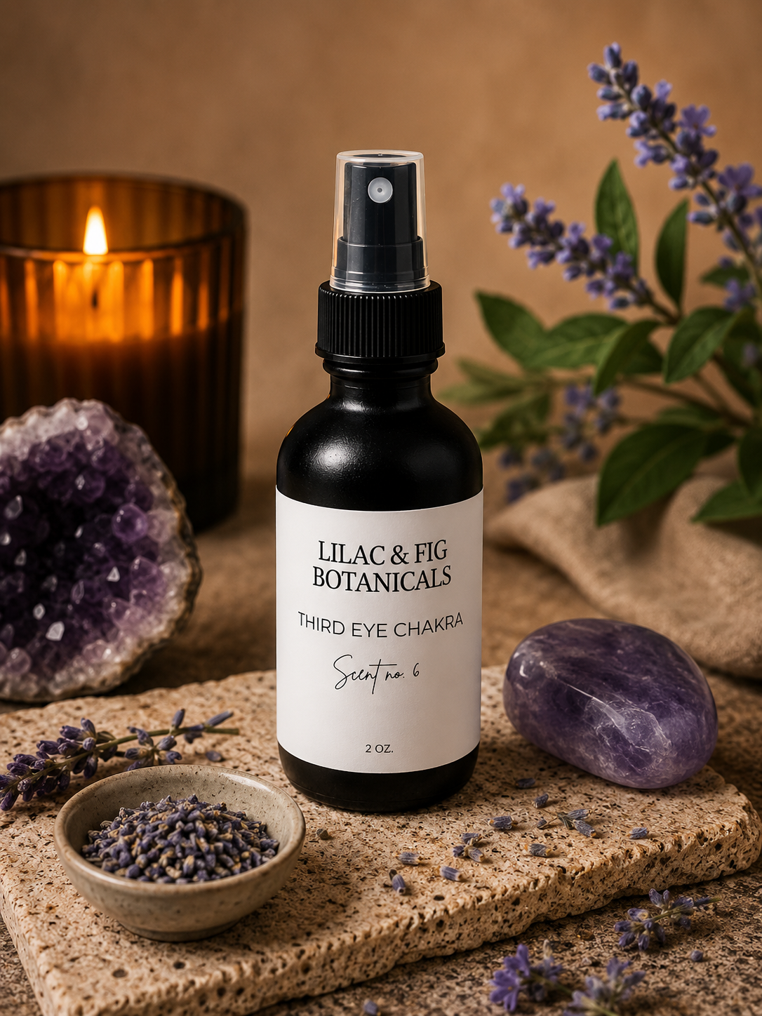 Third Eye Hydrotherapy Spray | Intuition & Sleep Mist | Lavender + Sandalwood | Meditation Aura Spray | Clarity