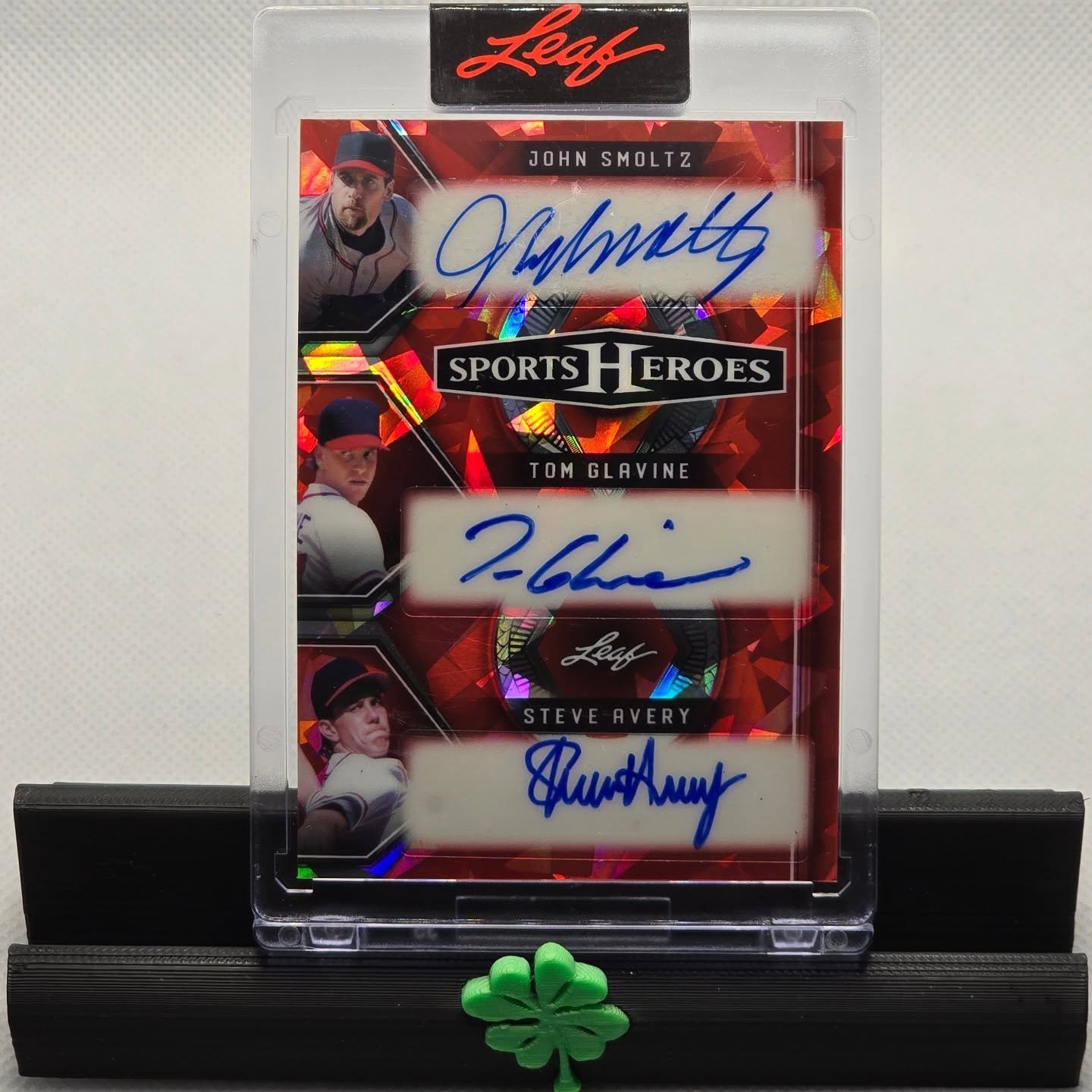 πβΎπ #breakinggreenies12 #mlb #leaf #sportsheroes #atlantabraves #johnsmoltz #tomglavine #steveavery #autos #numbered #2of3 #twooutofthree #cincinnatireds #peterose #alldecadeteams1970s #purple #2of12 #twooutoftwelve #garysheffield #alldecadeteams19