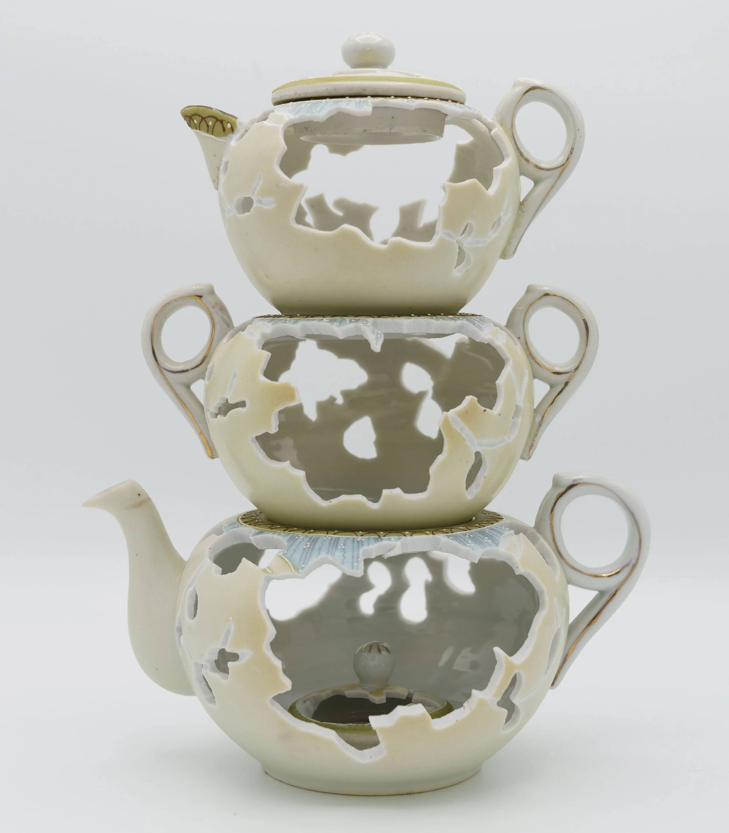 Service  |  hand cut found porcelain  | 10 x 8.5 x 5.25" | 2025  |  private collection