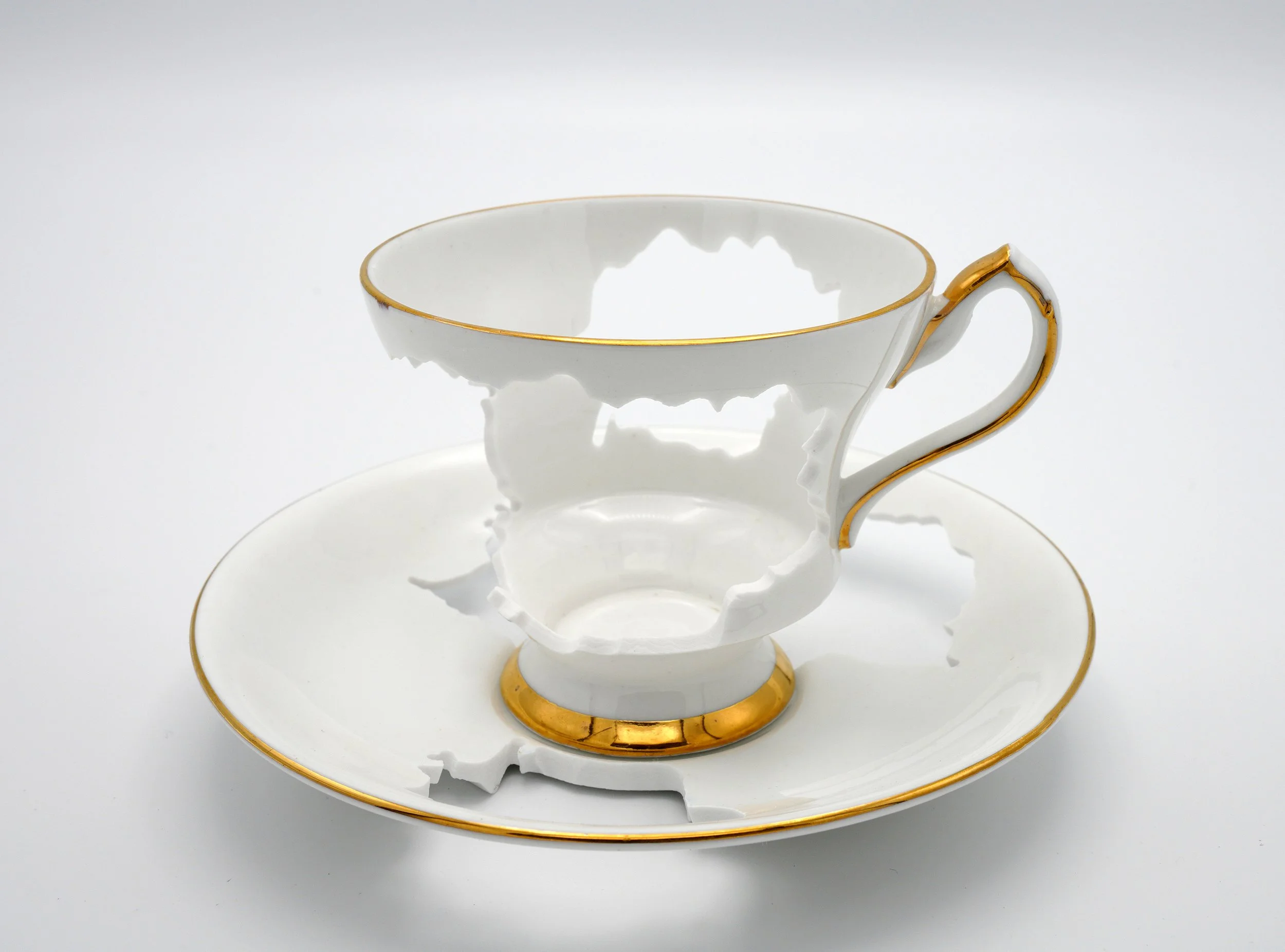 Royal Victoria  |  hand cut found porcelain  |  3 x 5 x5"  |  2025  |   in 21c Museum Hotel collection