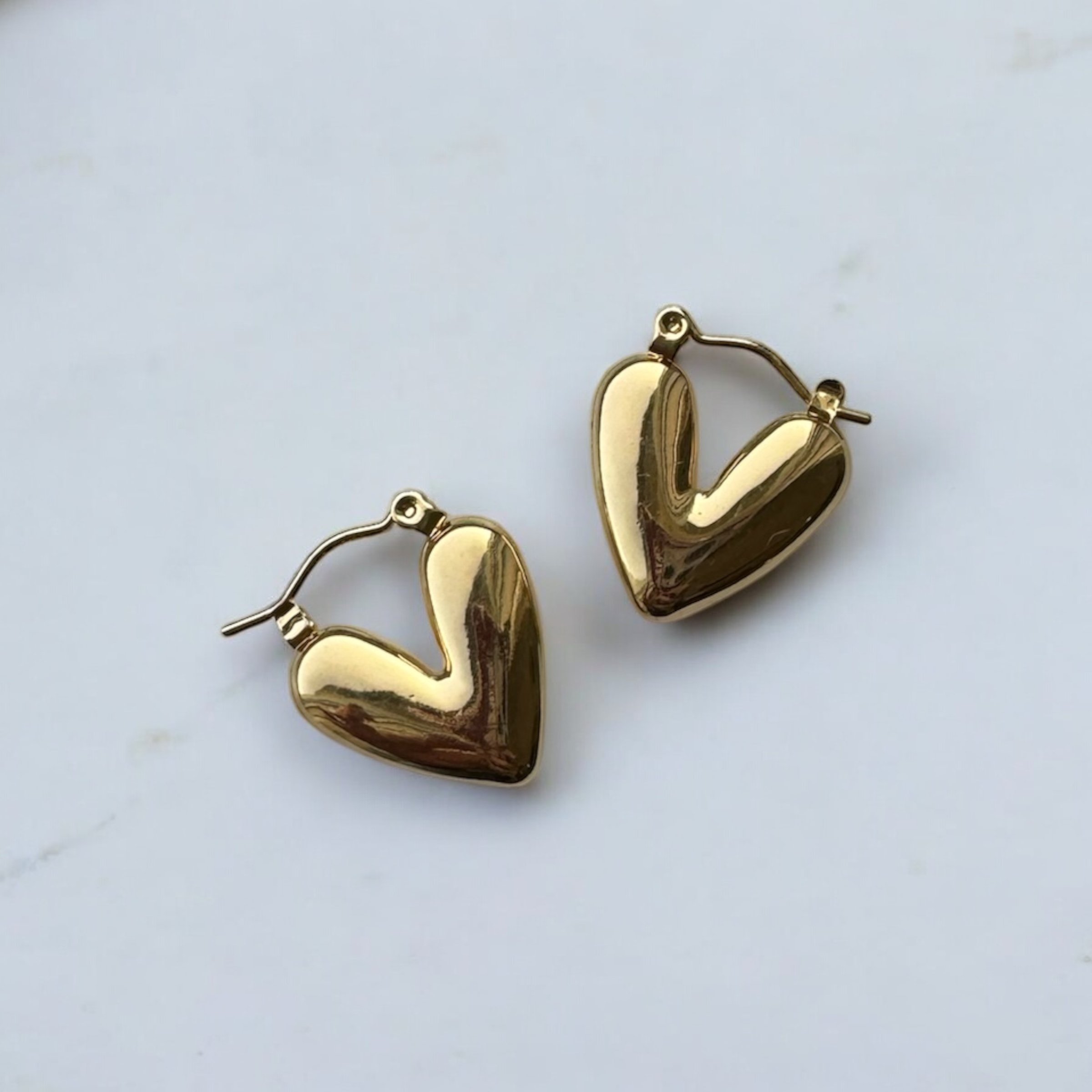 Gold Heart Earrings