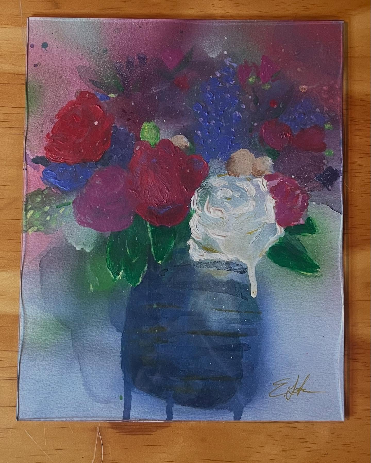 “Spray Play Bouquet”
Mixed media painting made using watercolors, gauche, spray paint, acrylic paint, & modeling paste on 8x10” 300 gsm cold-pressed watercolor paper.
https://www.ethanlohr.com/shop/p/s2pwsm9ir0bpl5enb6gd00vrjl