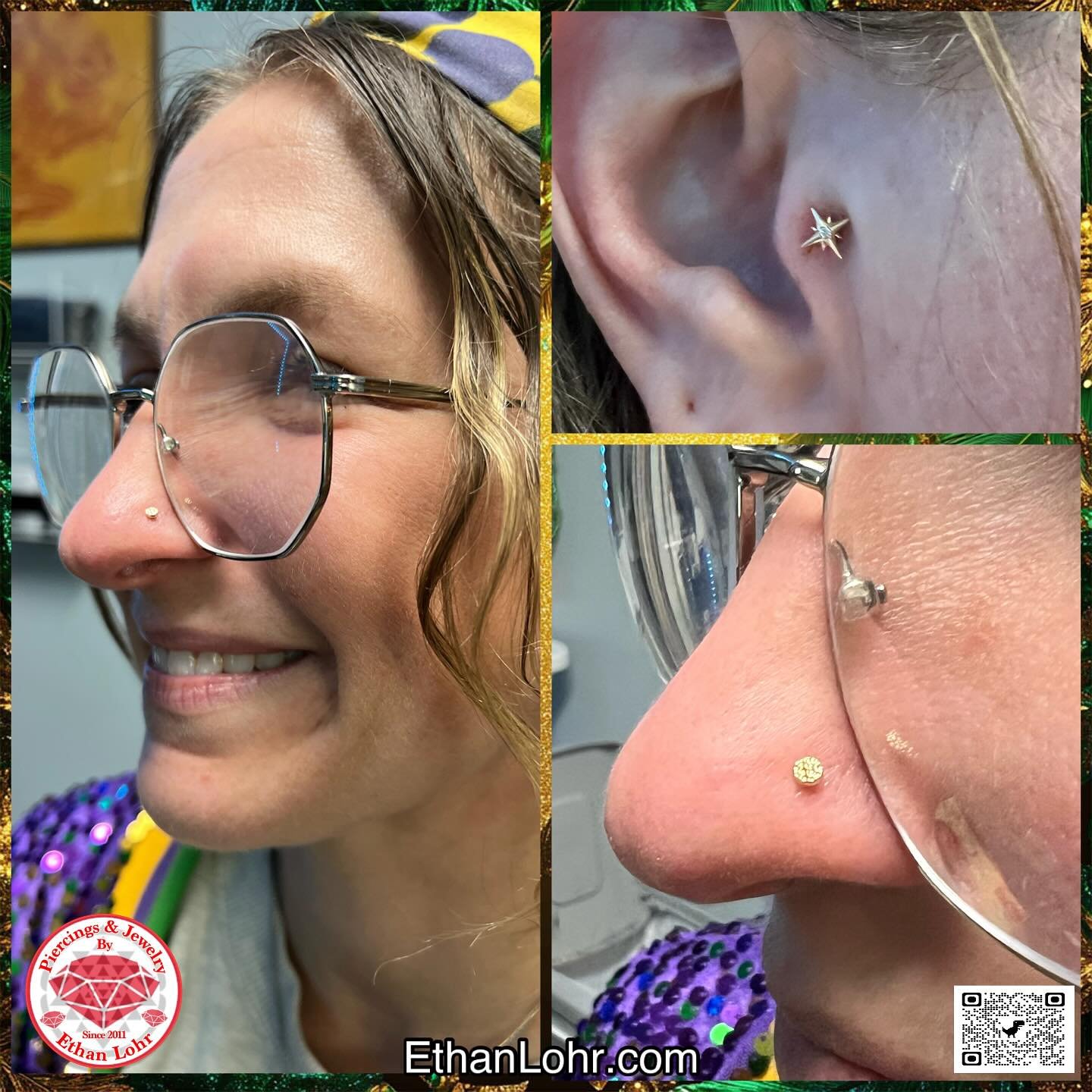 Did you know you can order 14k gold toppers from me and be pierced with them at your scheduled appointment? Get the topper of your dreams! Shop with me at @kreativeinktattoos
Happy Mardi Gras! Stay safe and have fun!
Book a piercing with me soon.