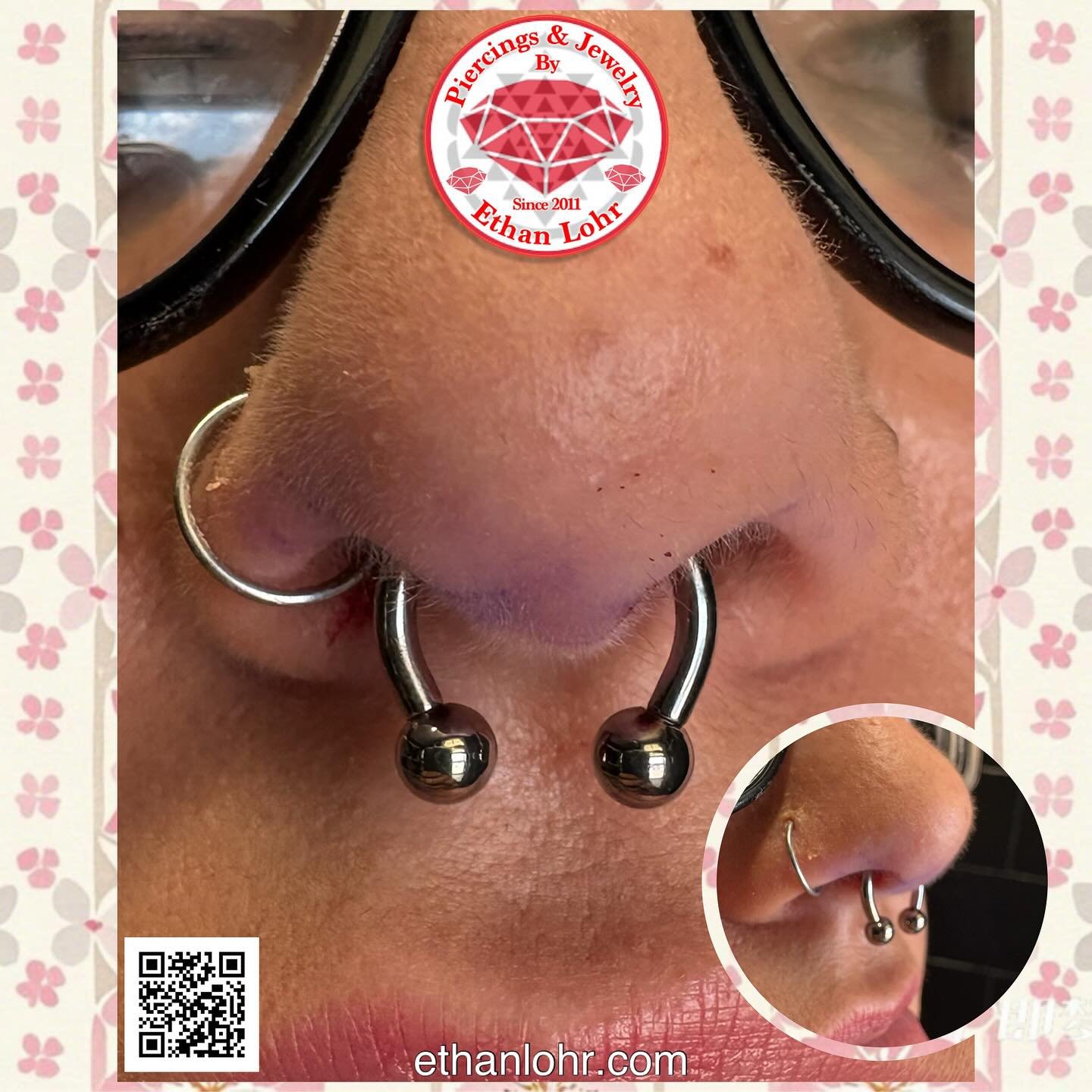 I love it when everything goes perfectly with septum piercings. They’re commonly known to be one of the most stressful to perform as a piercer due to the pressure to have them straight and symmetrical.
Schedule your next piercing with me soon.