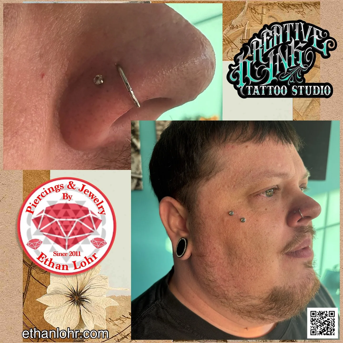 I love seeing my work healed! I added a nostril piercing to set him up for a double hoop in the future. Look how well the surface bar is healed! π
Schedule with me here —> https://www.ethanlohr.com/piercing-appointments
Questions? &mdash