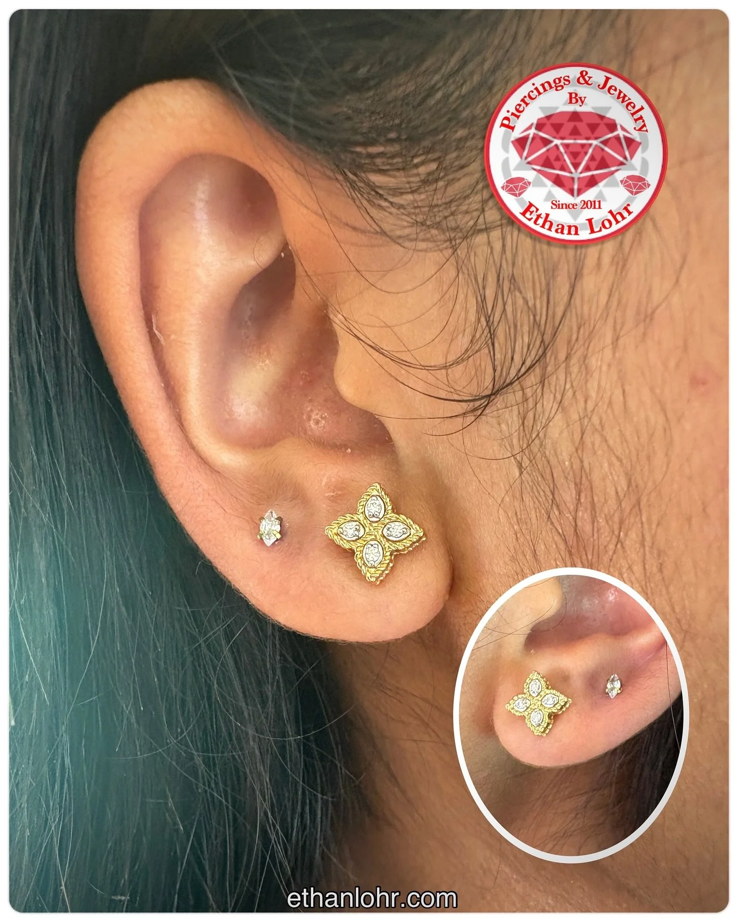 Simple baguette Cz&rsquo;s 🤩
Https://www.ethanlohr.com/piercing-appointments