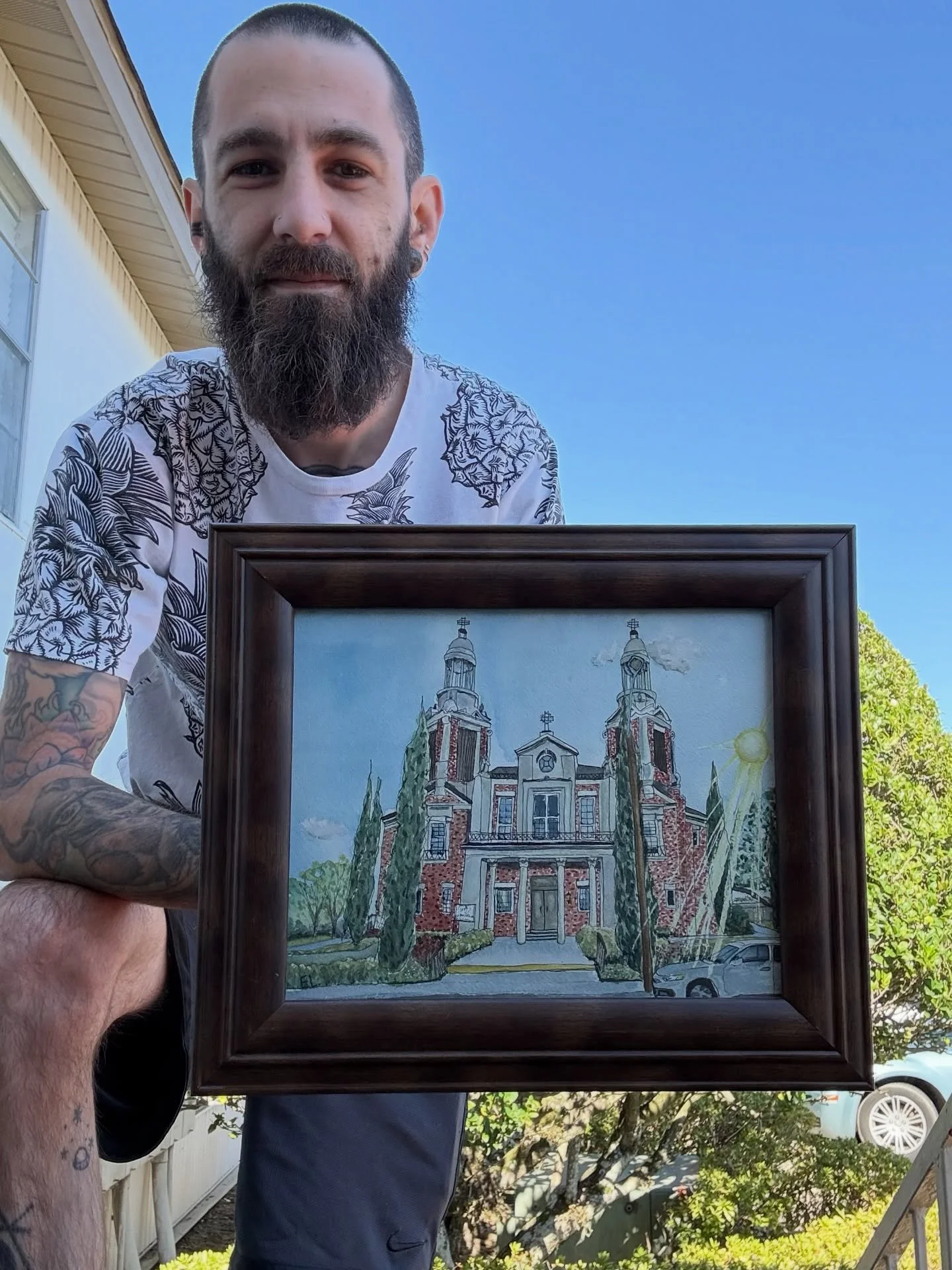 &ldquo;St. Peter&rsquo;s Catholic Church&rdquo; watercolor painting made on arches cold pressed paper at 8x10&rdquo; ⛪️🎨🖼️
For Sale. Link to store below. Thanks for viewing. 
https://www.ethanlohr.com/shop/paintings