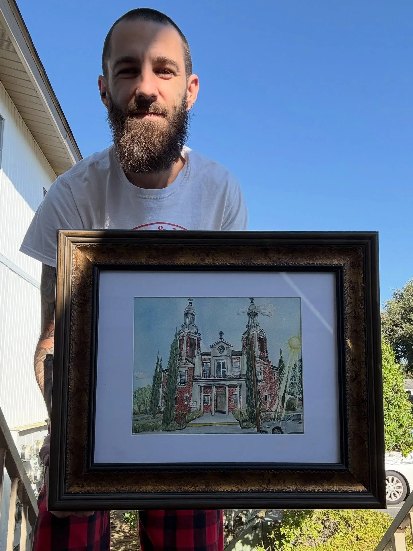 Reframed with a matted border. 

https://www.ethanlohr.com/shop/p/stpeters