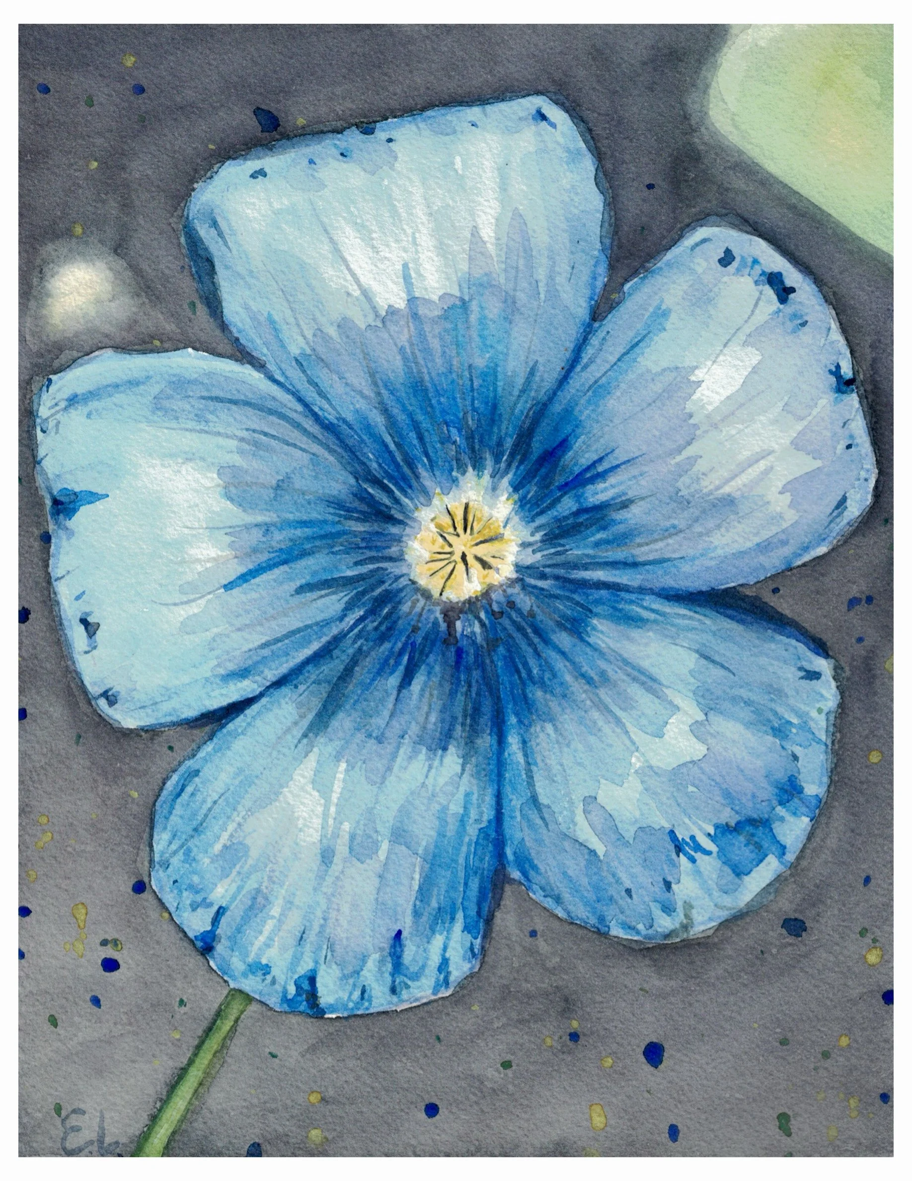 The Morning Blues Watercolor Painting