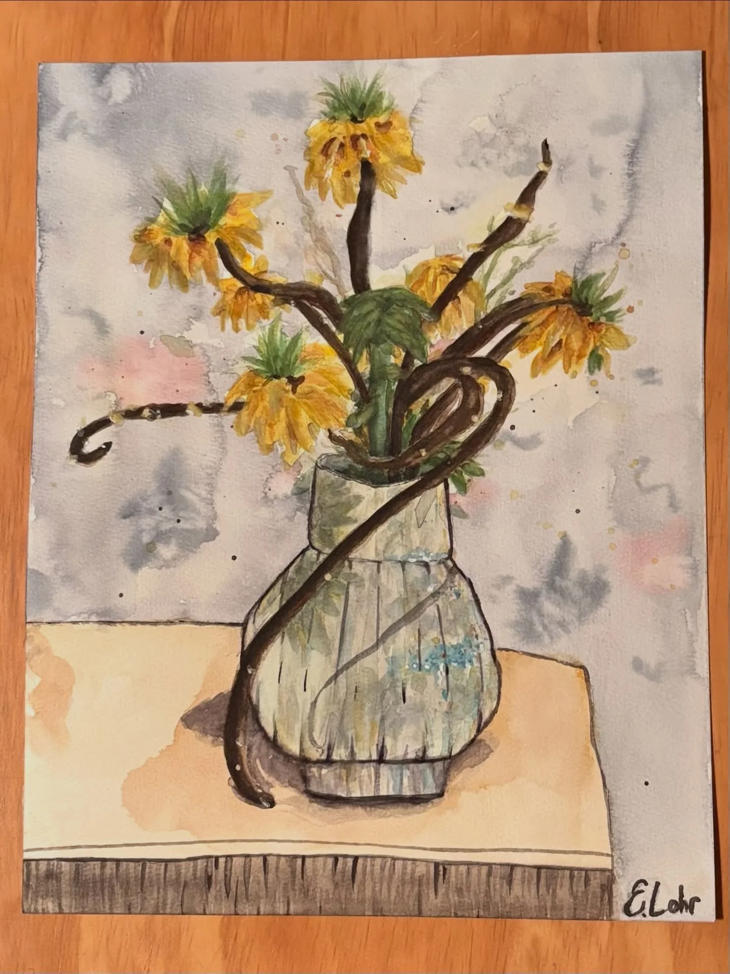 &ldquo;Hanging in there&rdquo; 11x14&rdquo; watercolor on arches cold press paper. Available for purchase &mdash;> https://www.ethanlohr.com/shop/p/hanginginthere