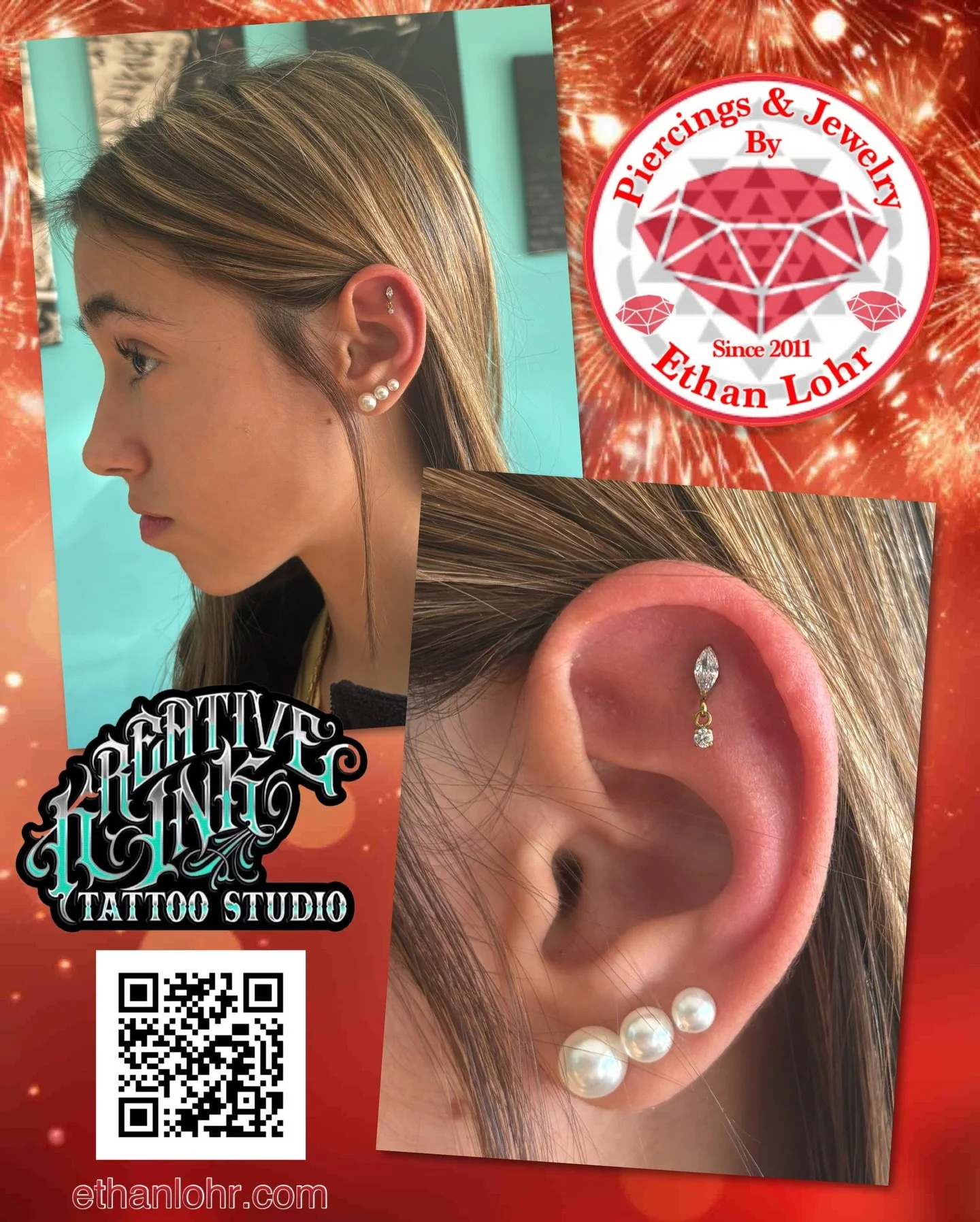 I love a piercing with some motion. Dangles available plus much more. Schedule your next piercing with me. 
For piercing info and booking please visit my website &mdash;> ethanlohr.com/faq