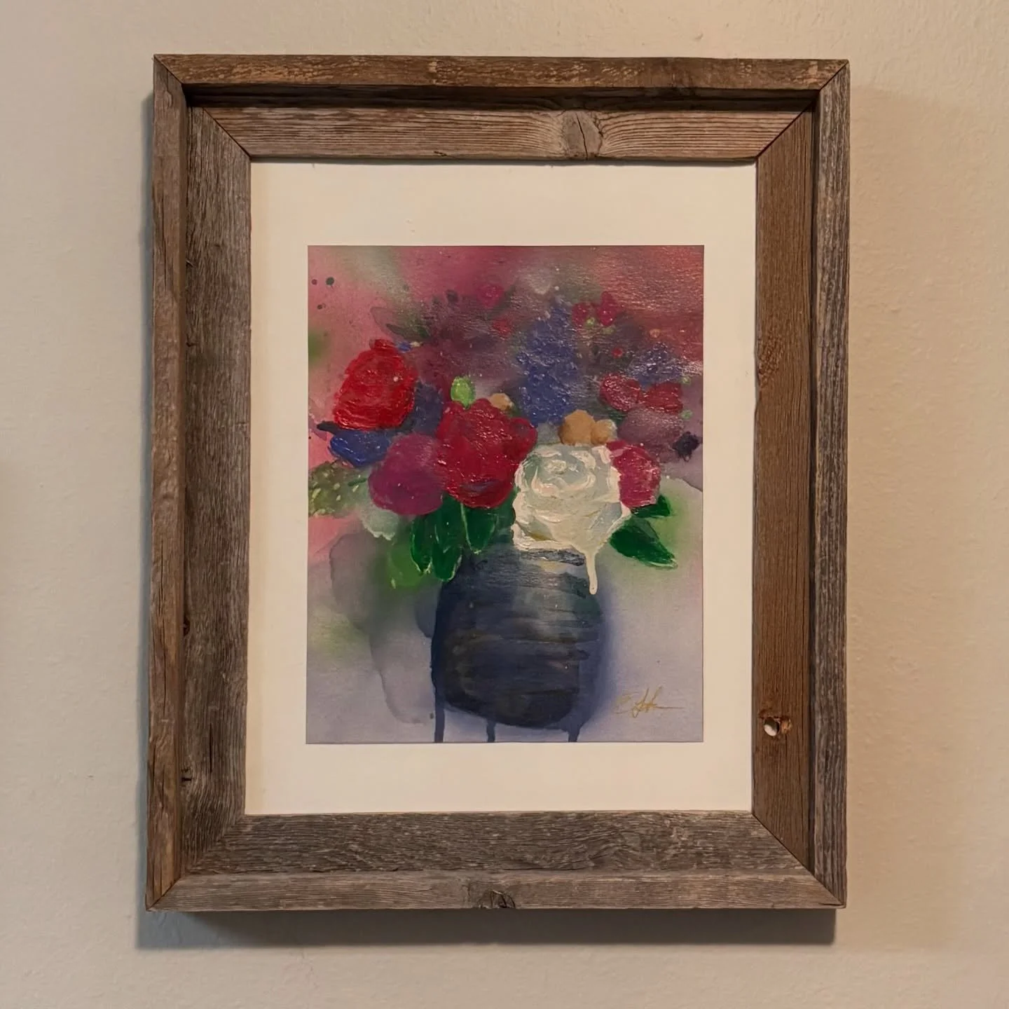 Mixed media florals. Paintings available at https://www.ethanlohr.com/shop
