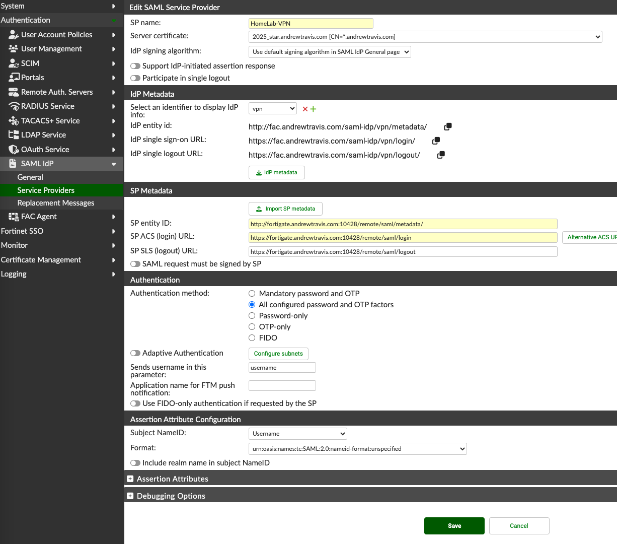 FortiGate IPsec VPN with SAML — Andrew Travis