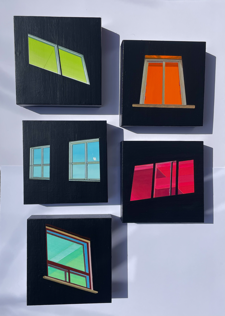 Yann | Series of 5, 6 x 6 inches | Acrylic on wood panel | Available