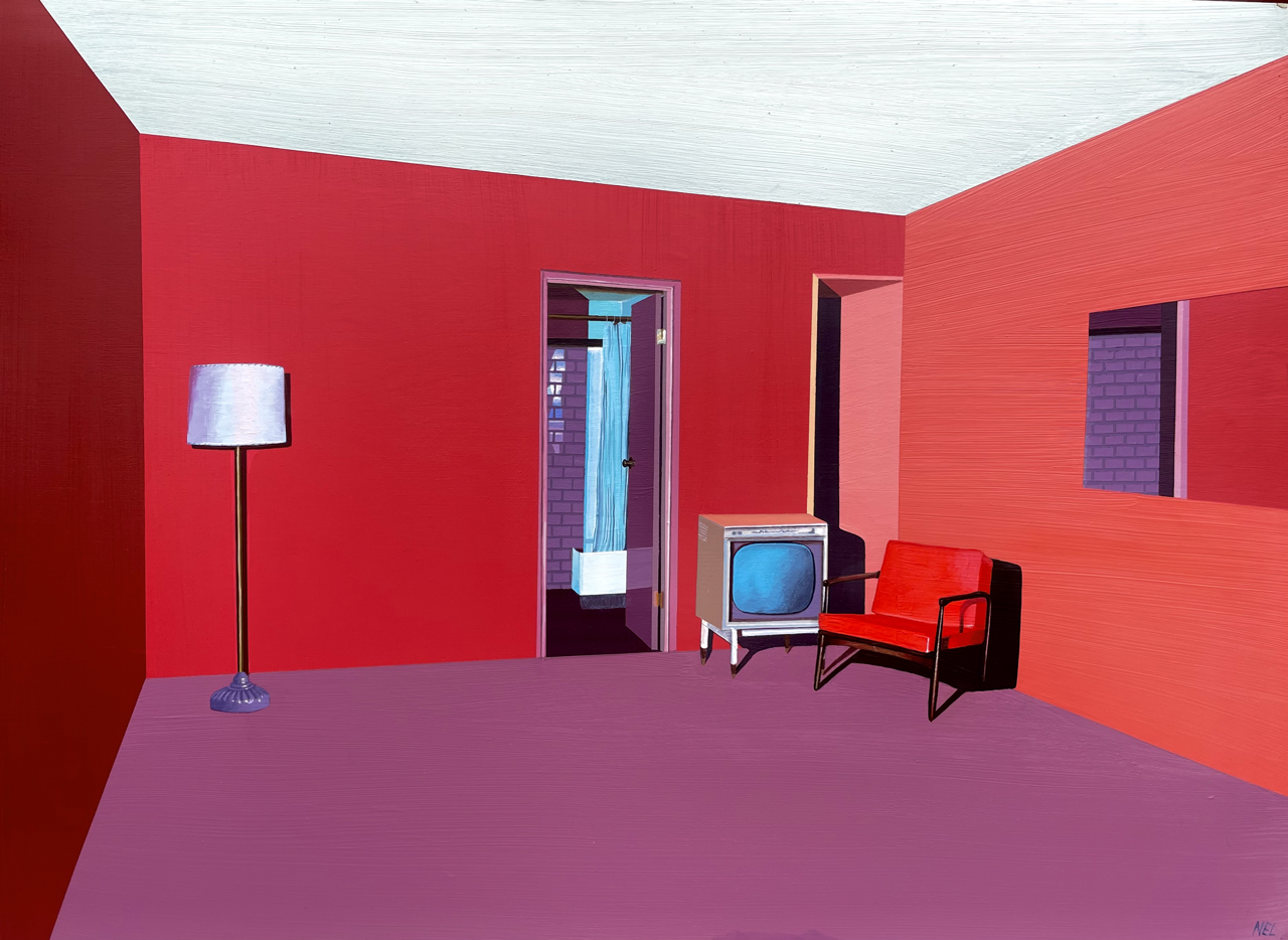 Motel Magenta | 20 x 30 inches | Acrylic on wood panel | SOLD