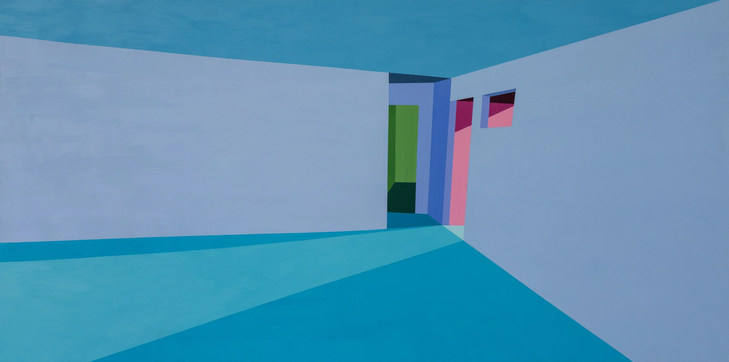 Val’s Room | 36 x 72 inches | Acrylic on wood panel | SOLD