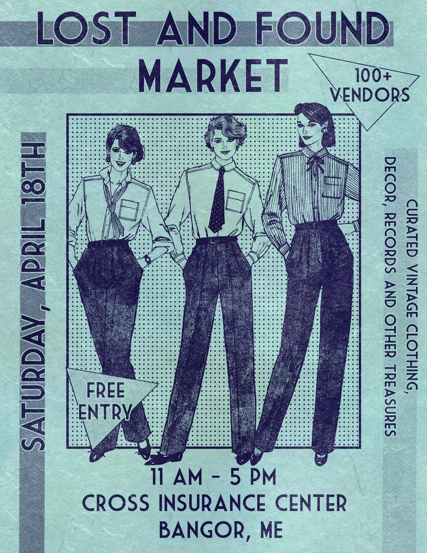 Visit Maine&rsquo;s largest vintage pop up market at Bangor&rsquo;s Cross Insurance Center! For more updates sign up for our mailing list website linked in bio.
&nbsp;
Selection: Featuring 100+ of New England&rsquo;s top vintage purveyors. While we&r