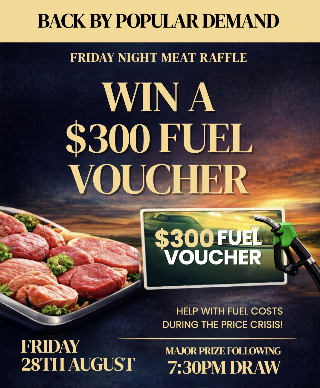 Fuel Voucher + Meat Raffle