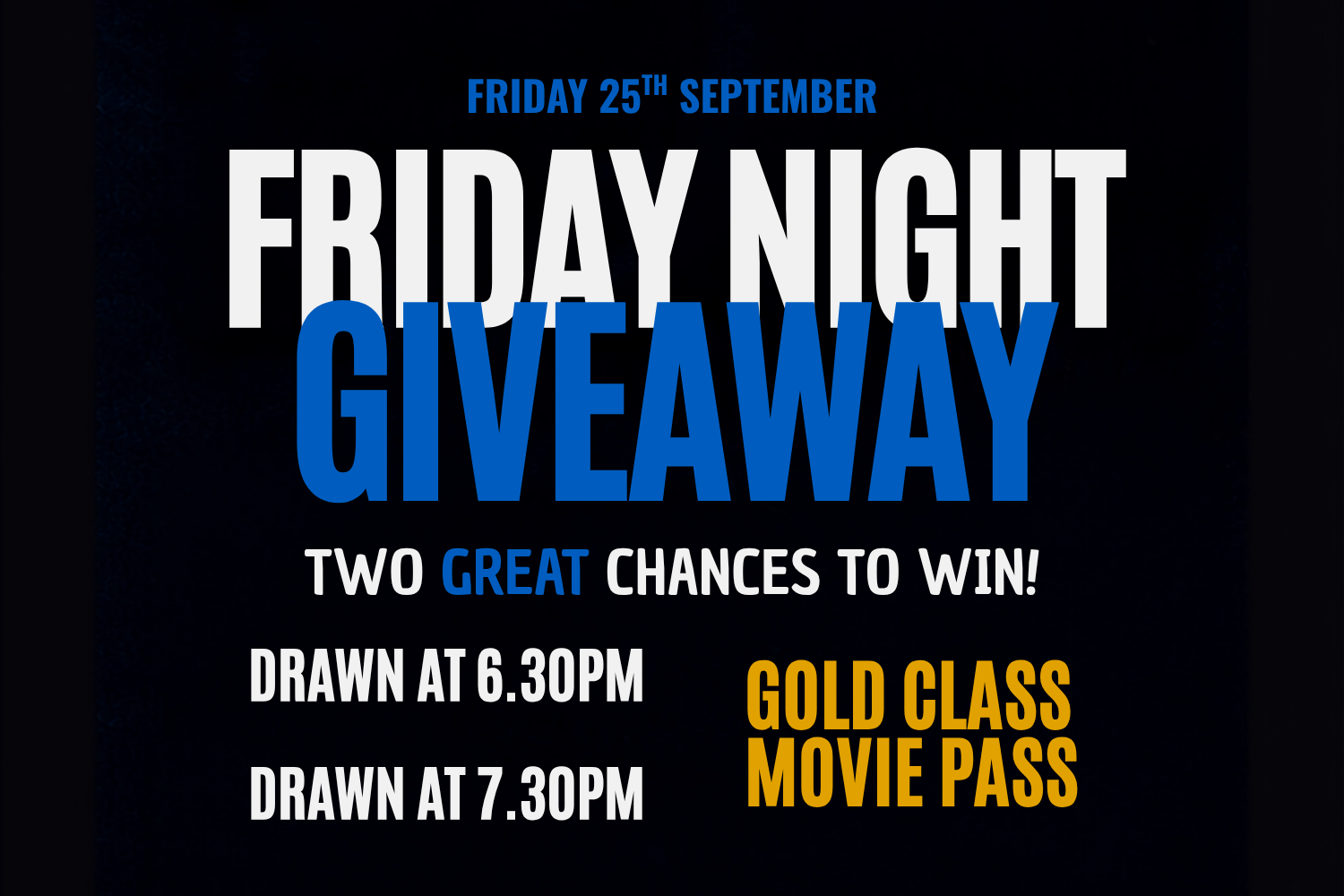 Gold Class Movie Tickets Giveaway