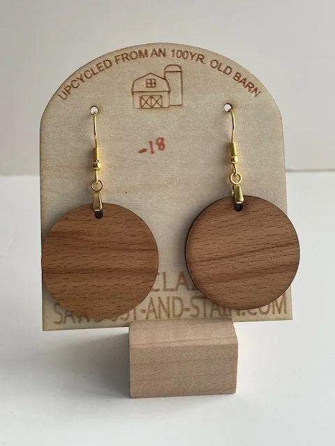 Reclaimed Barn Wood Circle Earrings