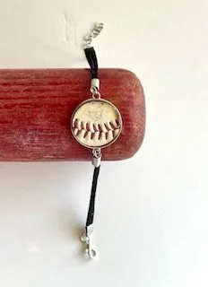 Real Baseball Leather Bracelet – Upcycled Game Used Baseball Jewelry