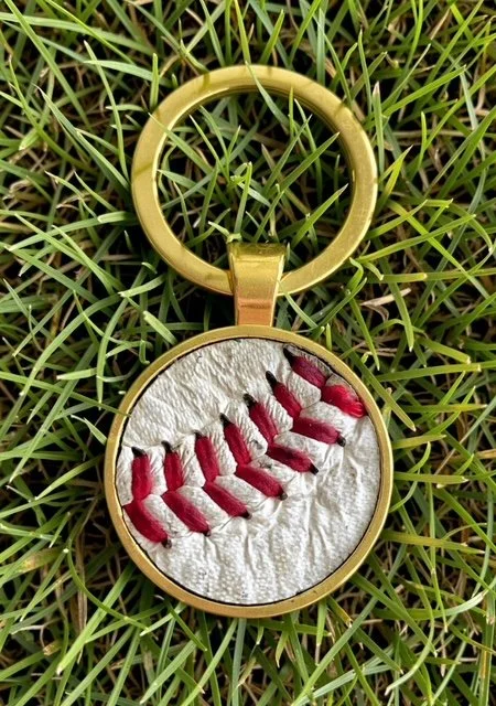 Baseball Keychain - Upcycled