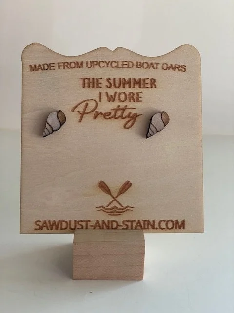 Wood Shell Studs - Upcycled Boat Oars