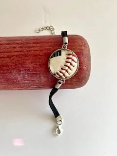 Real Baseball Leather Bracelet – Upcycled Game Used Baseball Jewelry