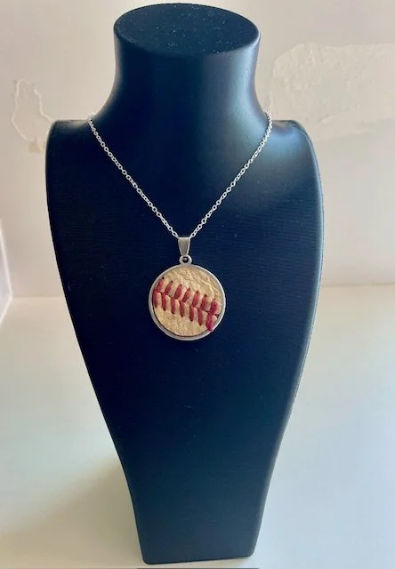Real Baseball Leather Necklace