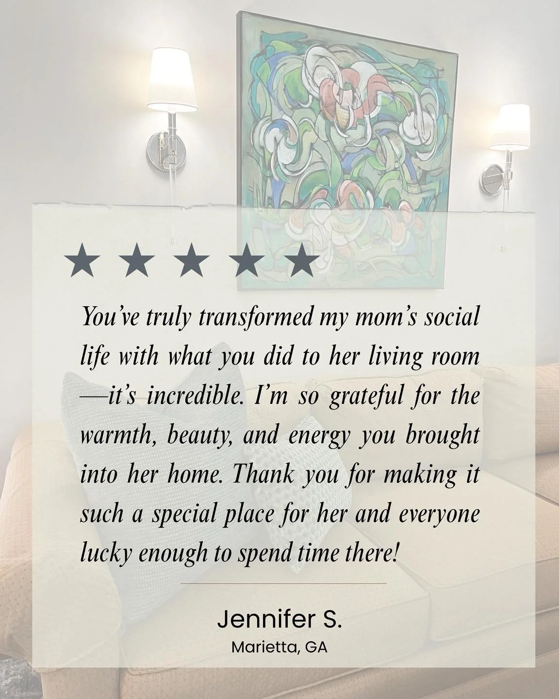Part of our &ldquo;why&rdquo; realized right here.  Read this testimonial from a daughter about how her mother&rsquo;s life has been enriched through something as &lsquo;simple&rsquo; as good design.  #WareHouseDesign #collectedhome #cozyhome #design