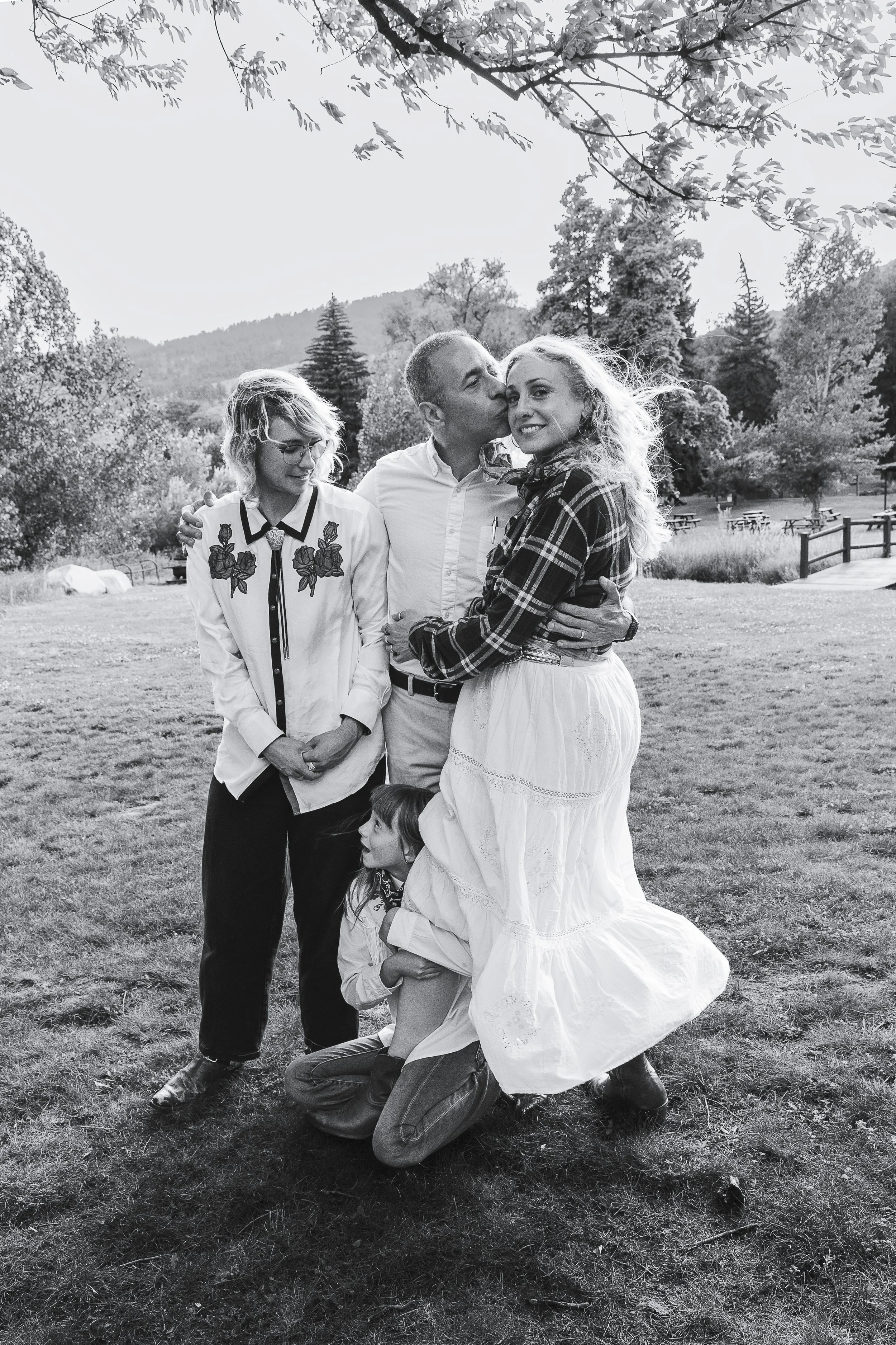 black and white photos family