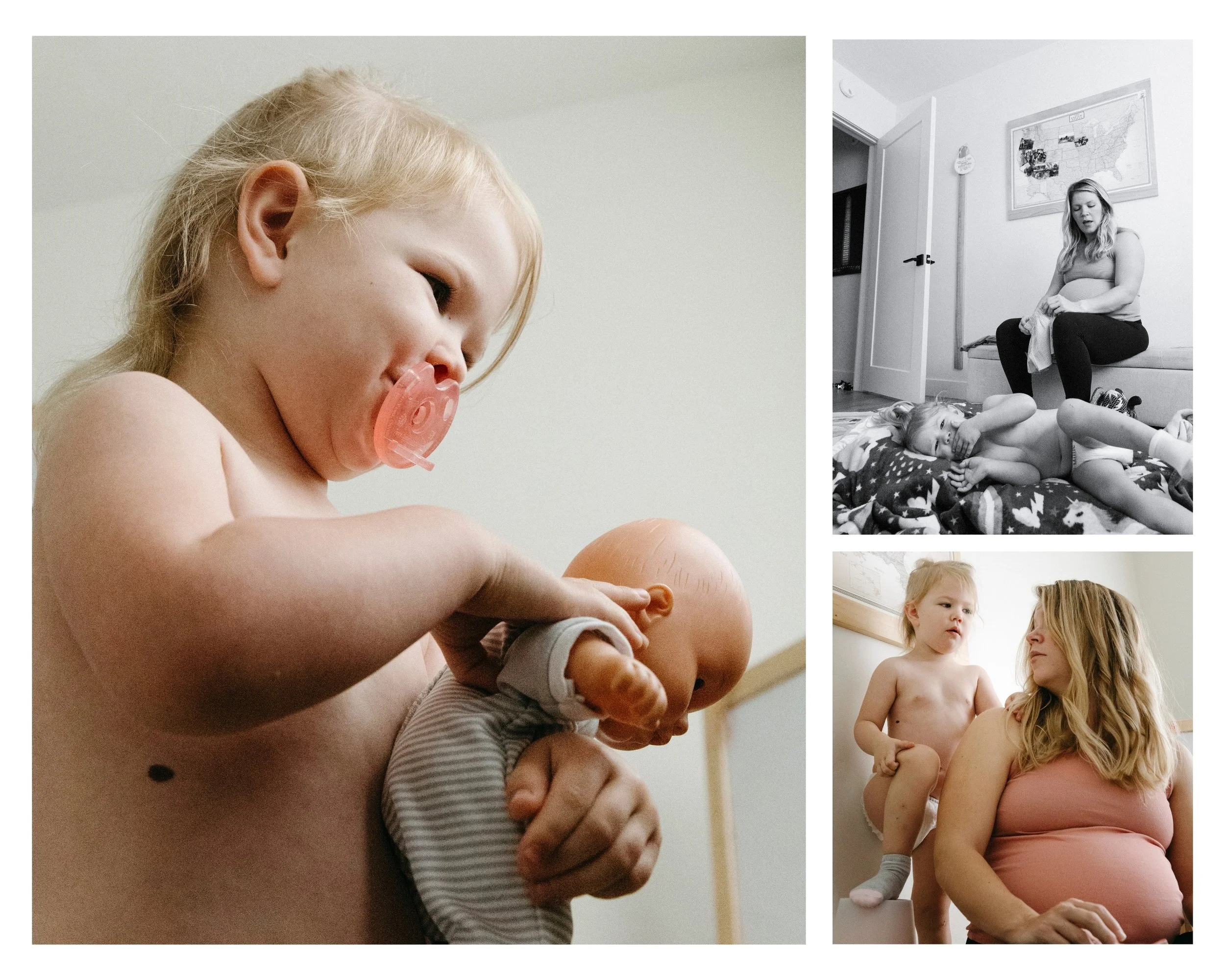 family photographer captures a mom getting her daughter dressed for the day in tucson