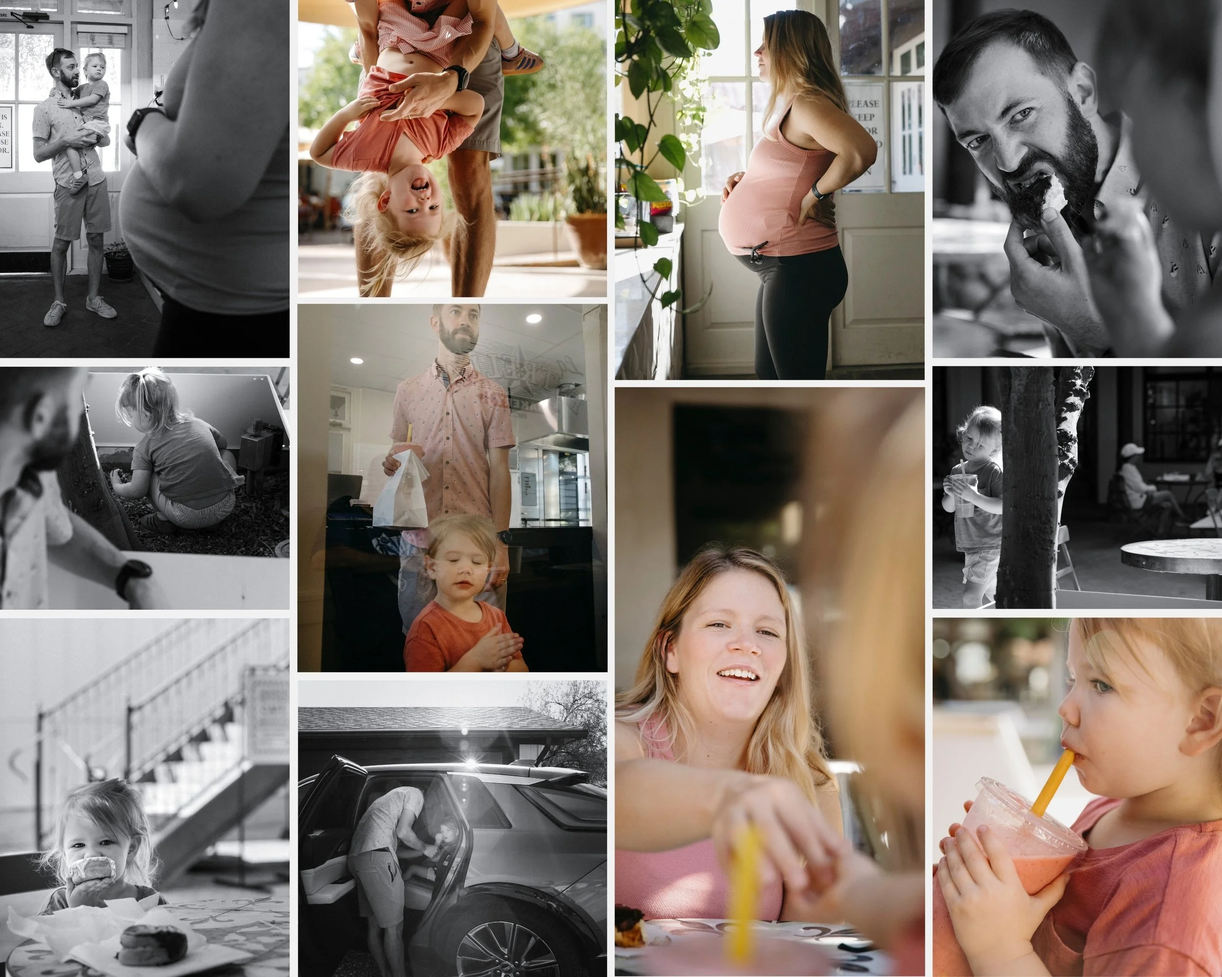 Family enjoying donuts at La Estrella Bakery Tucson during lifestyle photo session