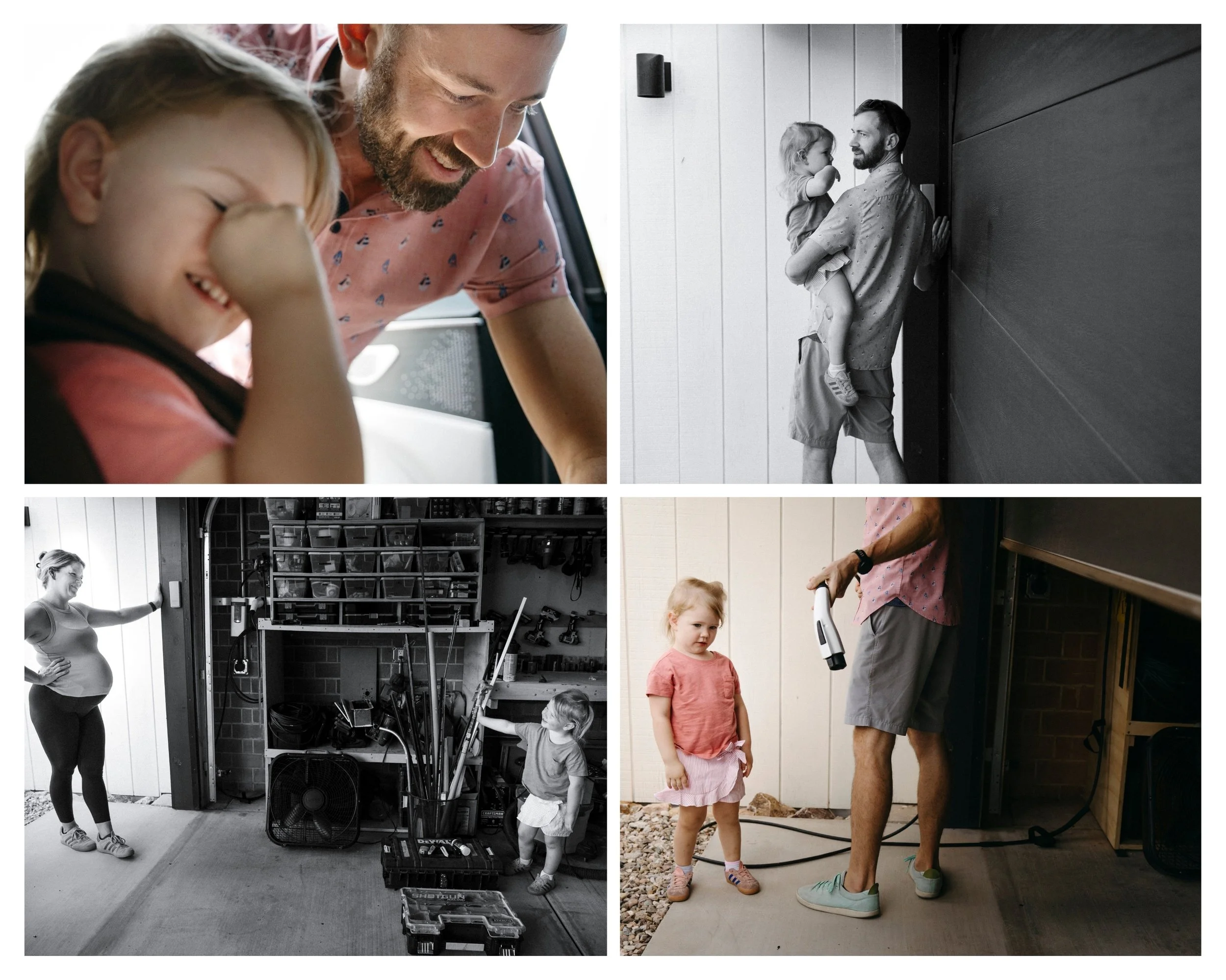 arriving at home during a family photo session in tucson