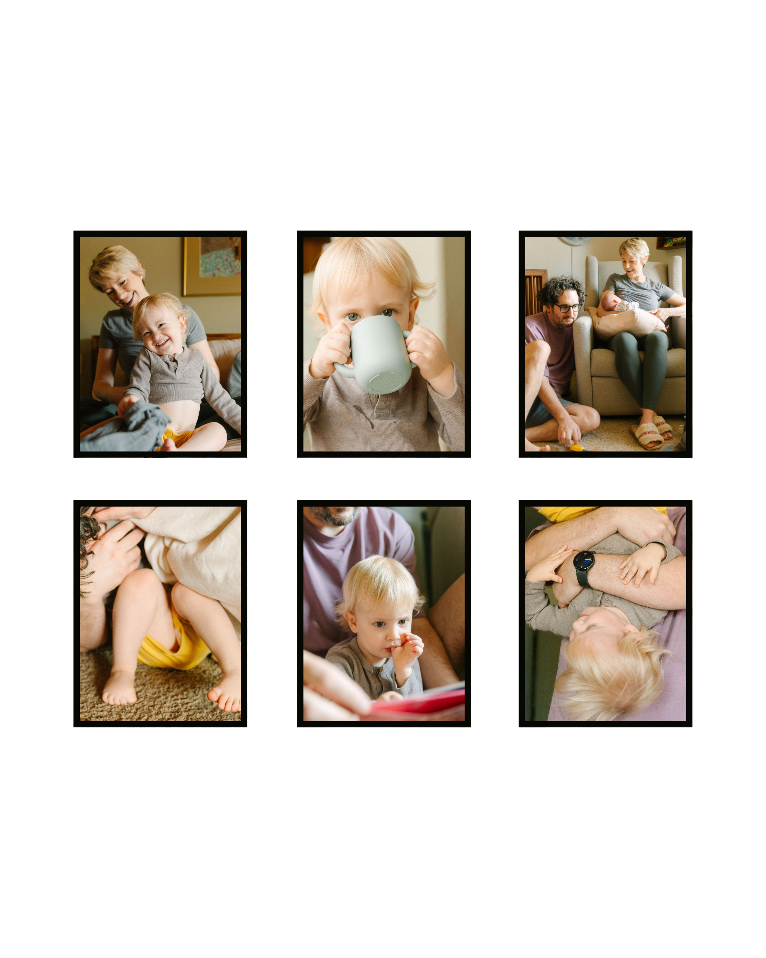 family hangs out at home during a newborn photo session in tucson, az