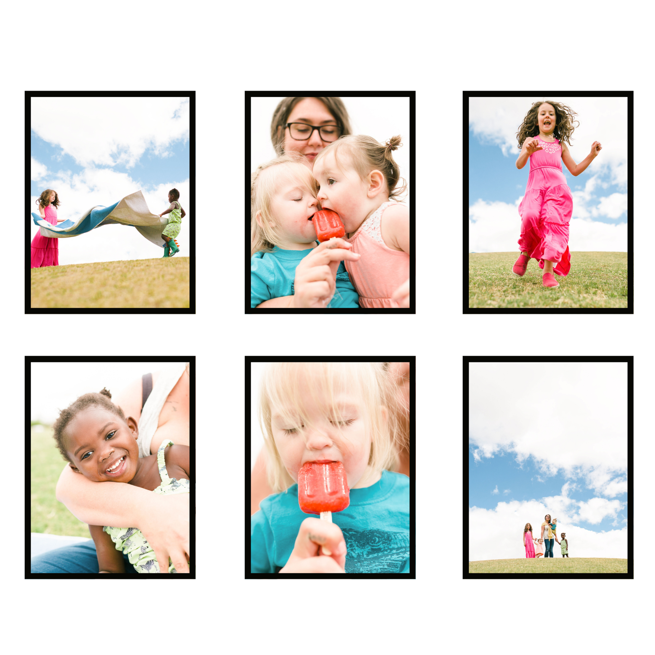 family enjoying popsicles in the park during a photo session in tucson, az