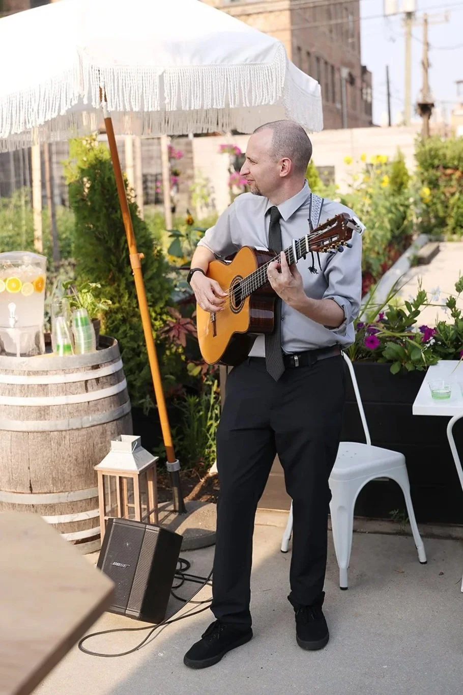 House concert host photo accompanying five-star testimonial