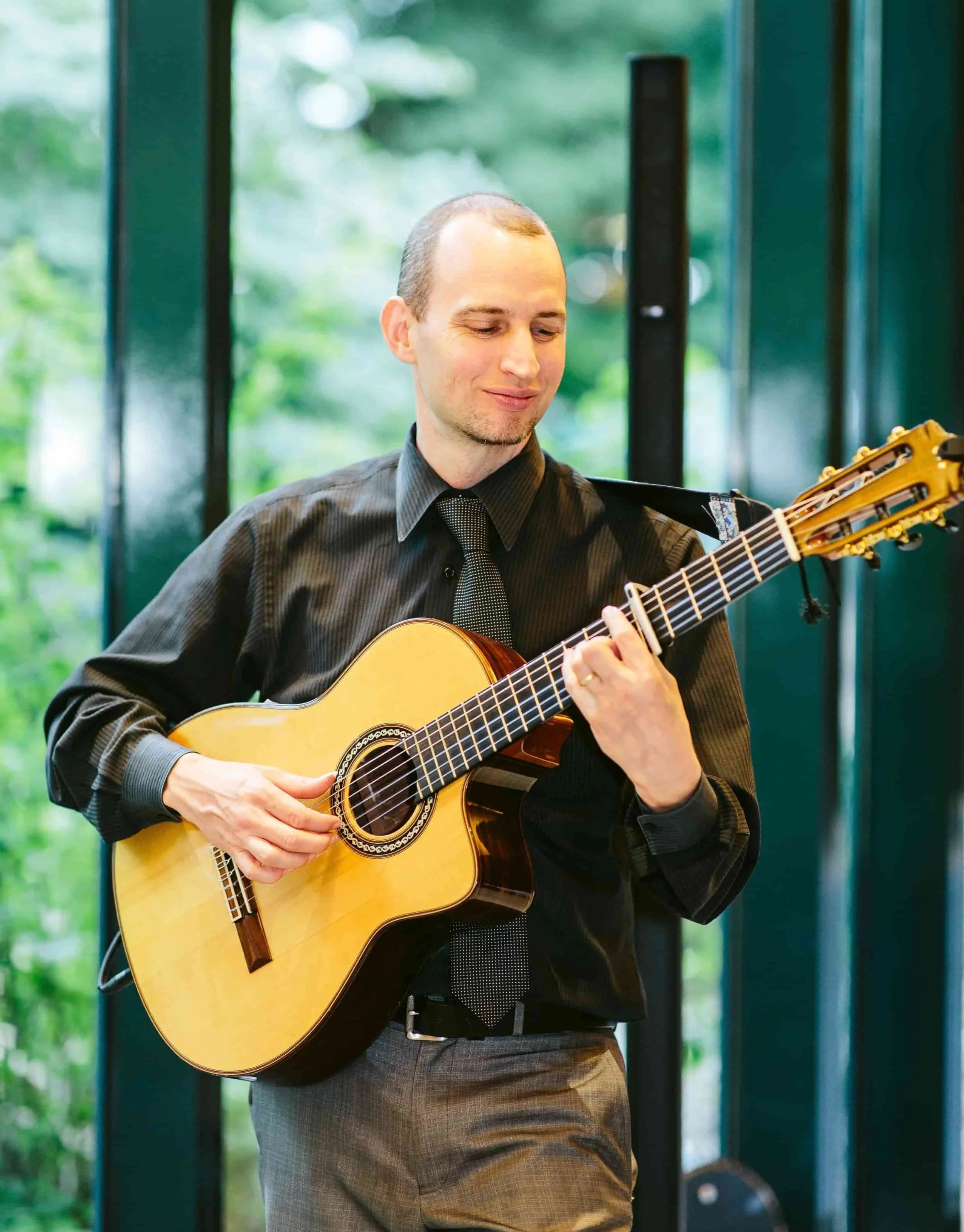 Wedding client photo accompanying five-star testimonial