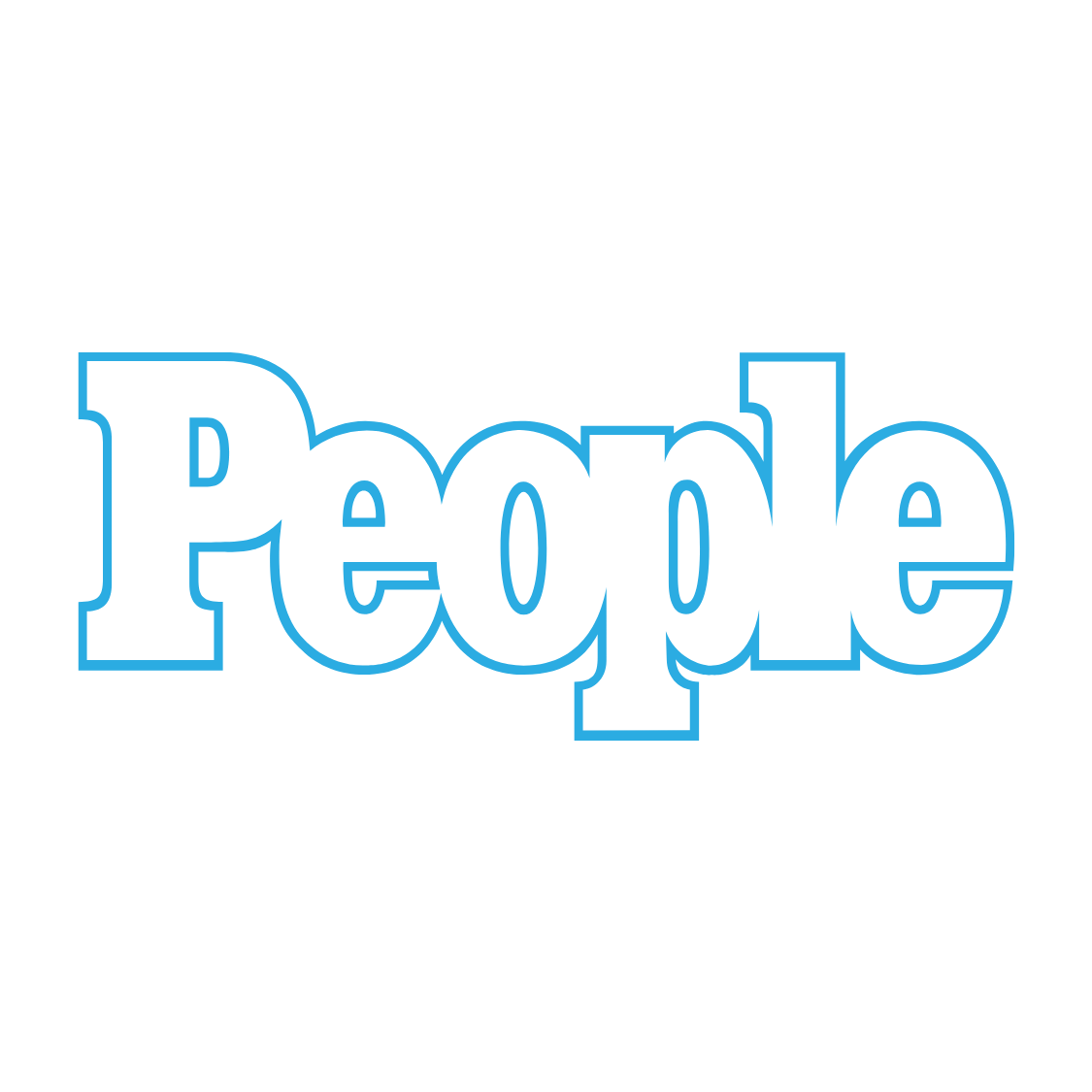 Blue logo from People Magazine with a link to a People Magazine exclusive feature