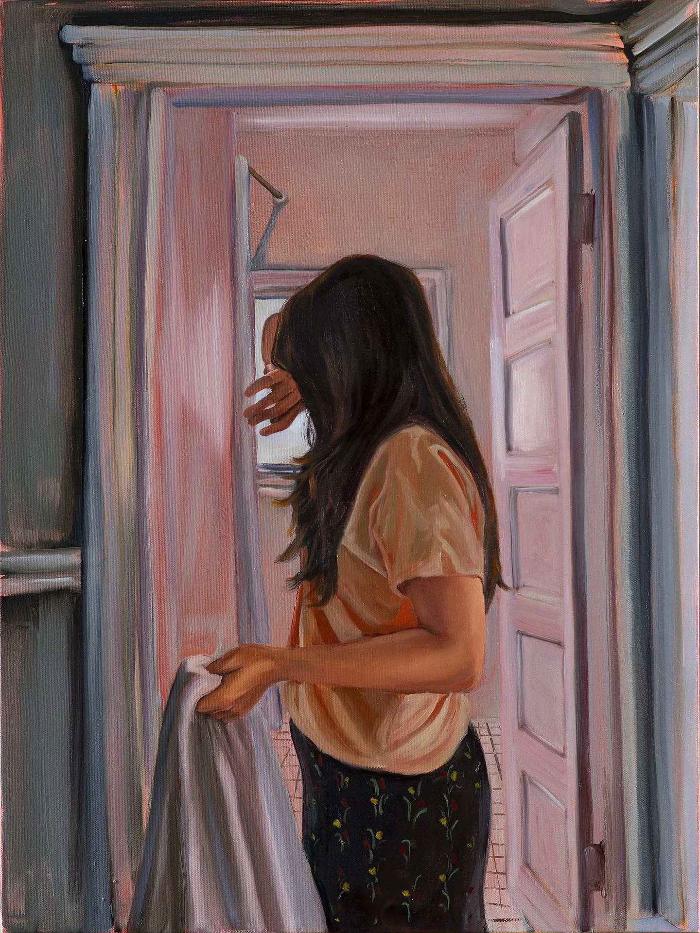 Bed Rot Baptism, 2026. Oil on canvas. 24 x 18 inches.