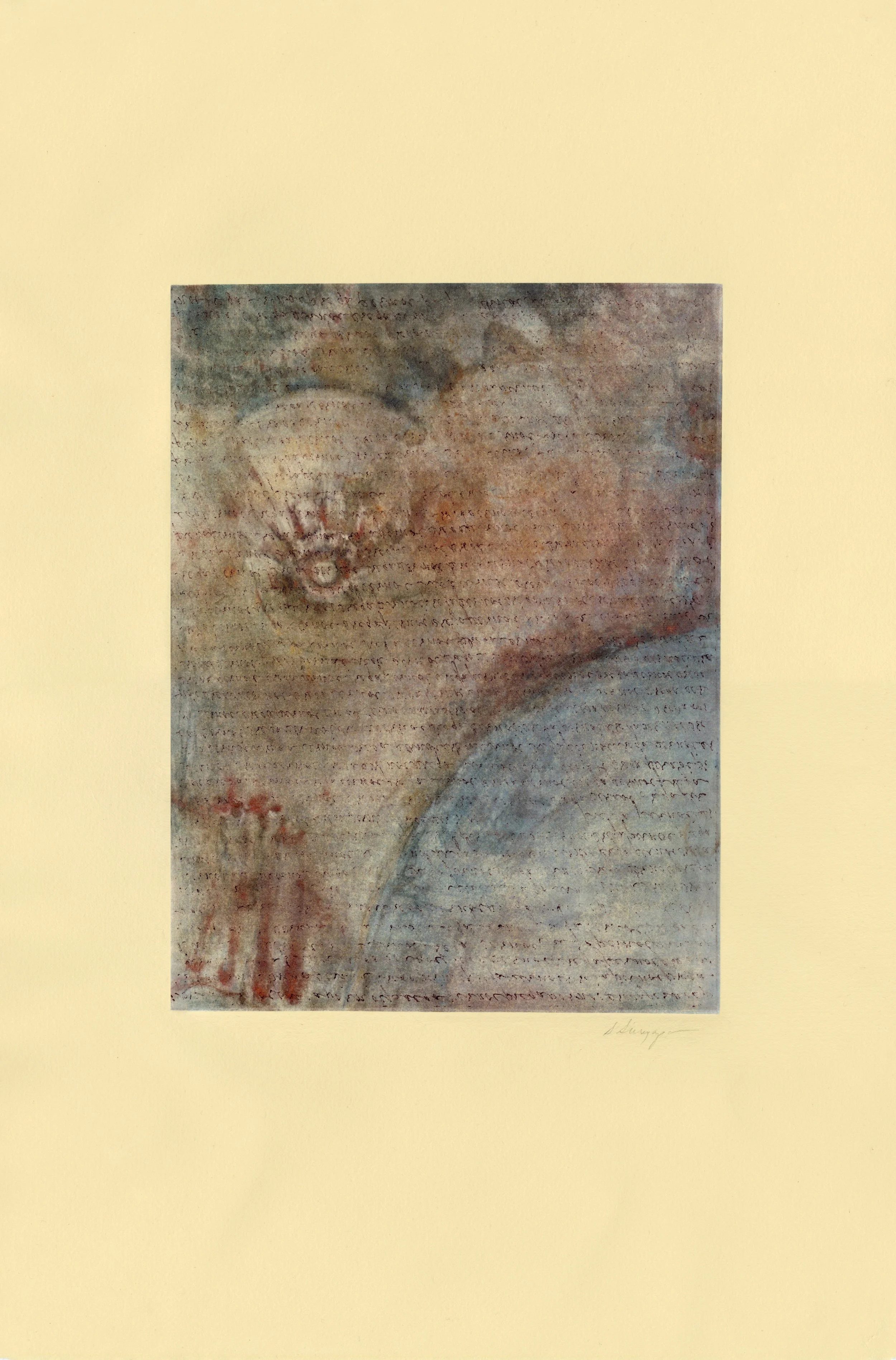 Prega Per Noi VII
Soft-ground, chine collé etching, 15" x 22.5" H, 2023