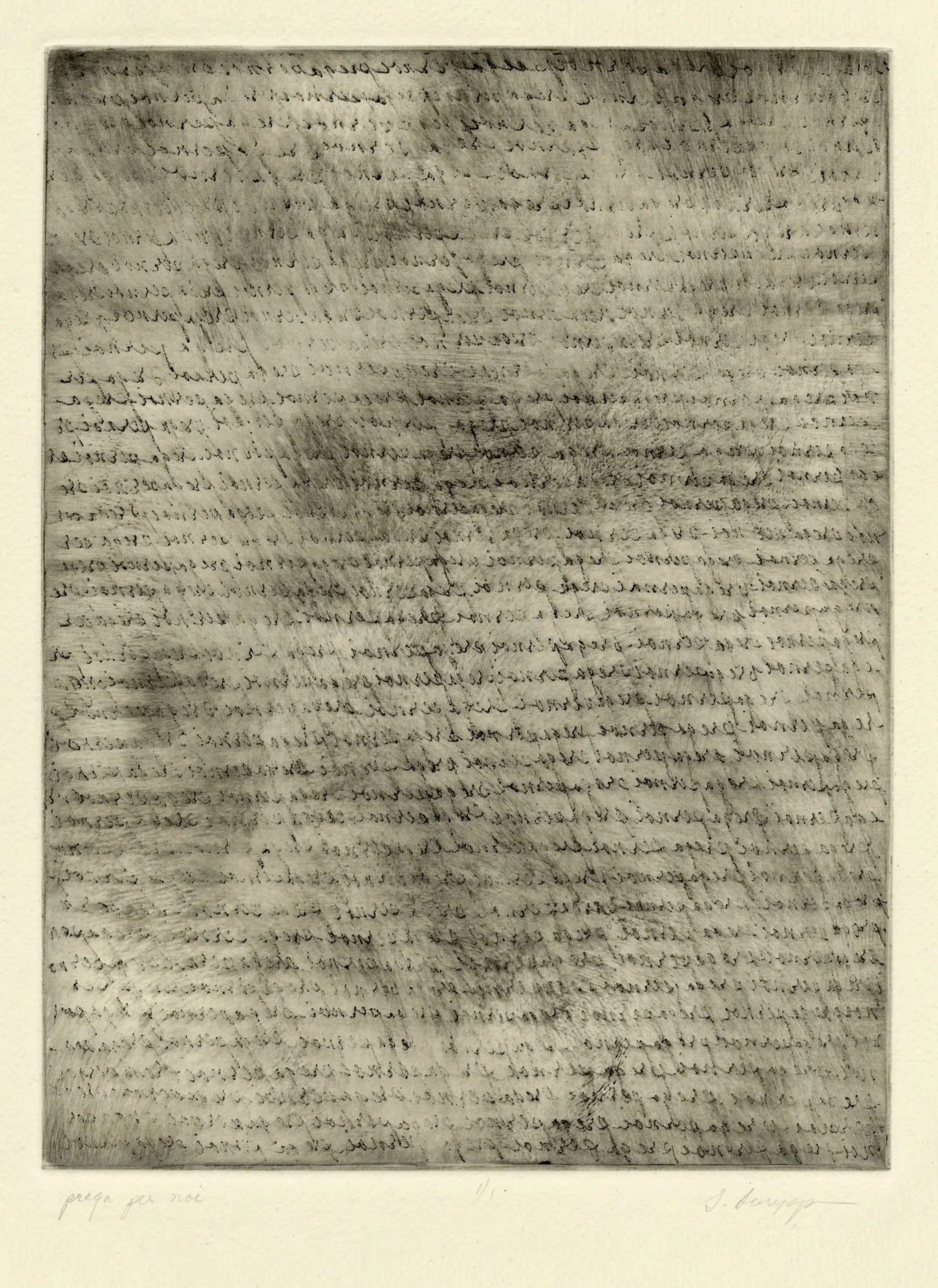 Prega Per Noi IV
Soft-ground etching
15.25" x 22.5" H, 2024