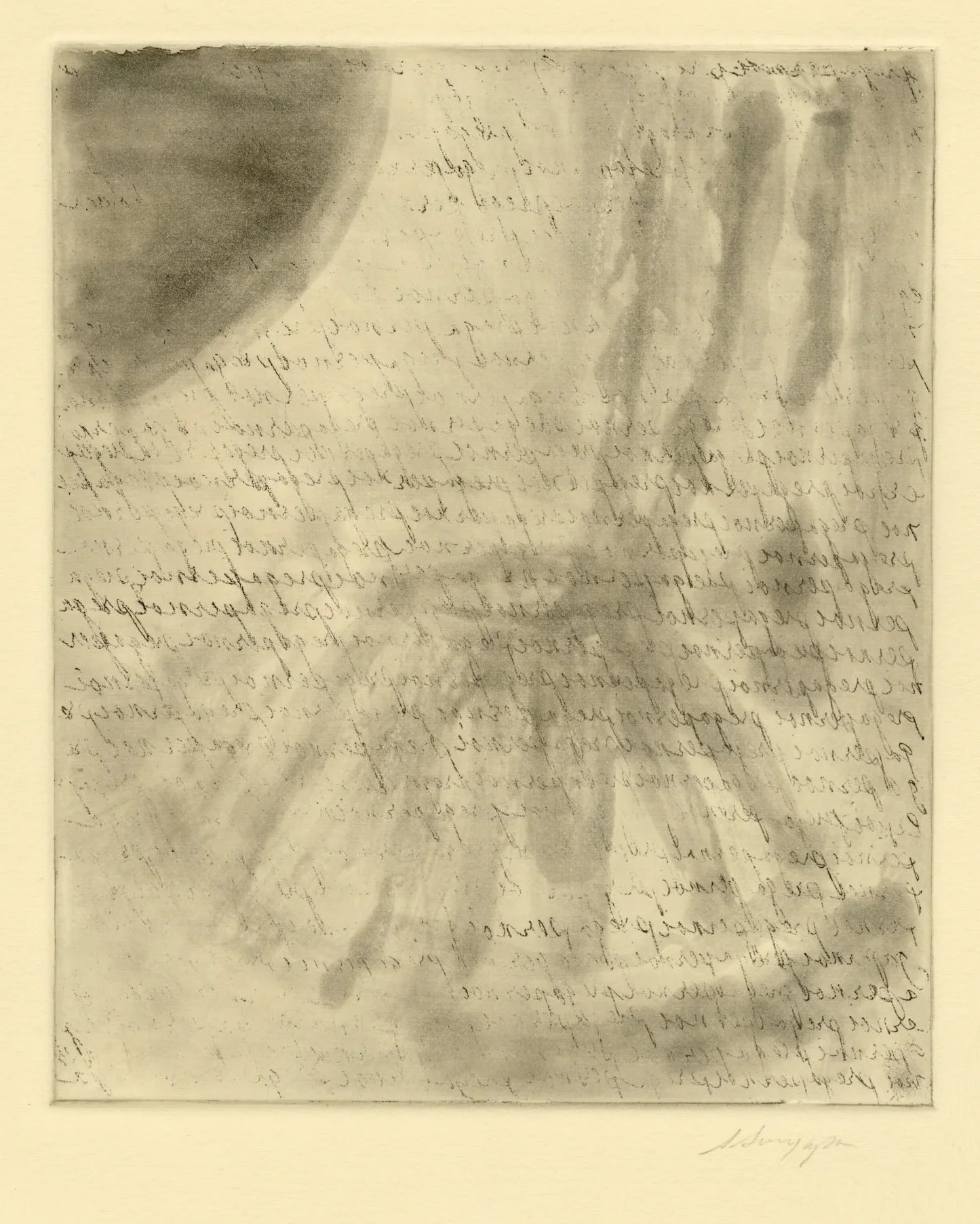 Prega Per Noi VI 
Soft-ground etching, chine collé
14.25" x 22.5" H, 2023