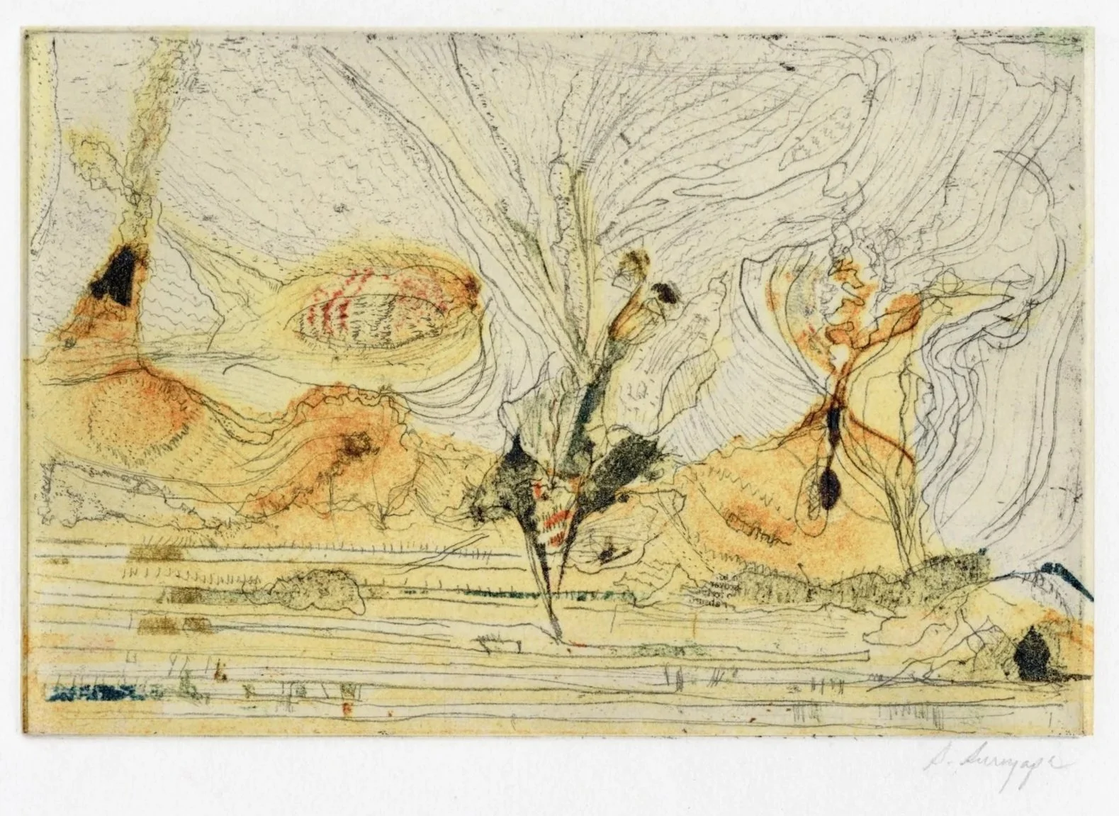 Waltzing
Etching, chine collé
15" x 11.25" H, 2024