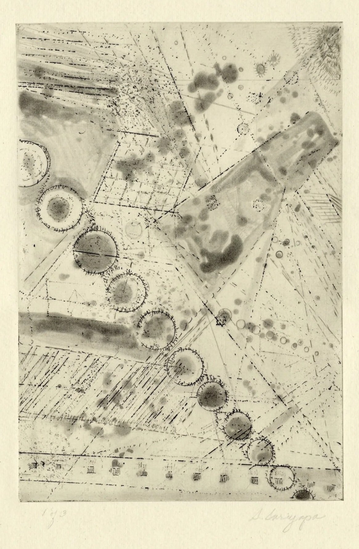 Floating, Falling, Fading III
Soft-ground and spit bite etching, 15" x 22.5" H, 2024